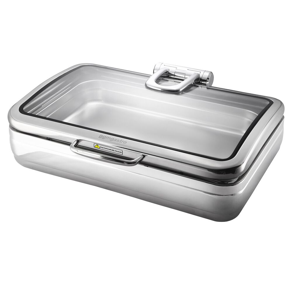Chafing dish - GN 1/1 - avec couvercle en verre à fermeture douce (Soft-Close) - 11.2L
