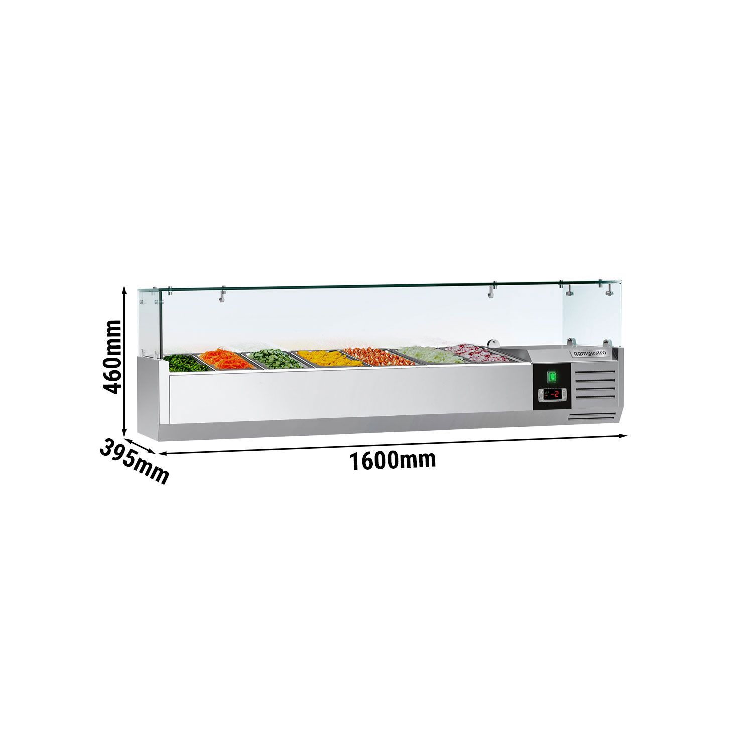 Vitrine Réfrigérée à Ingrédients PREMIUM - 1600x395mm - 7x GN 1/3
