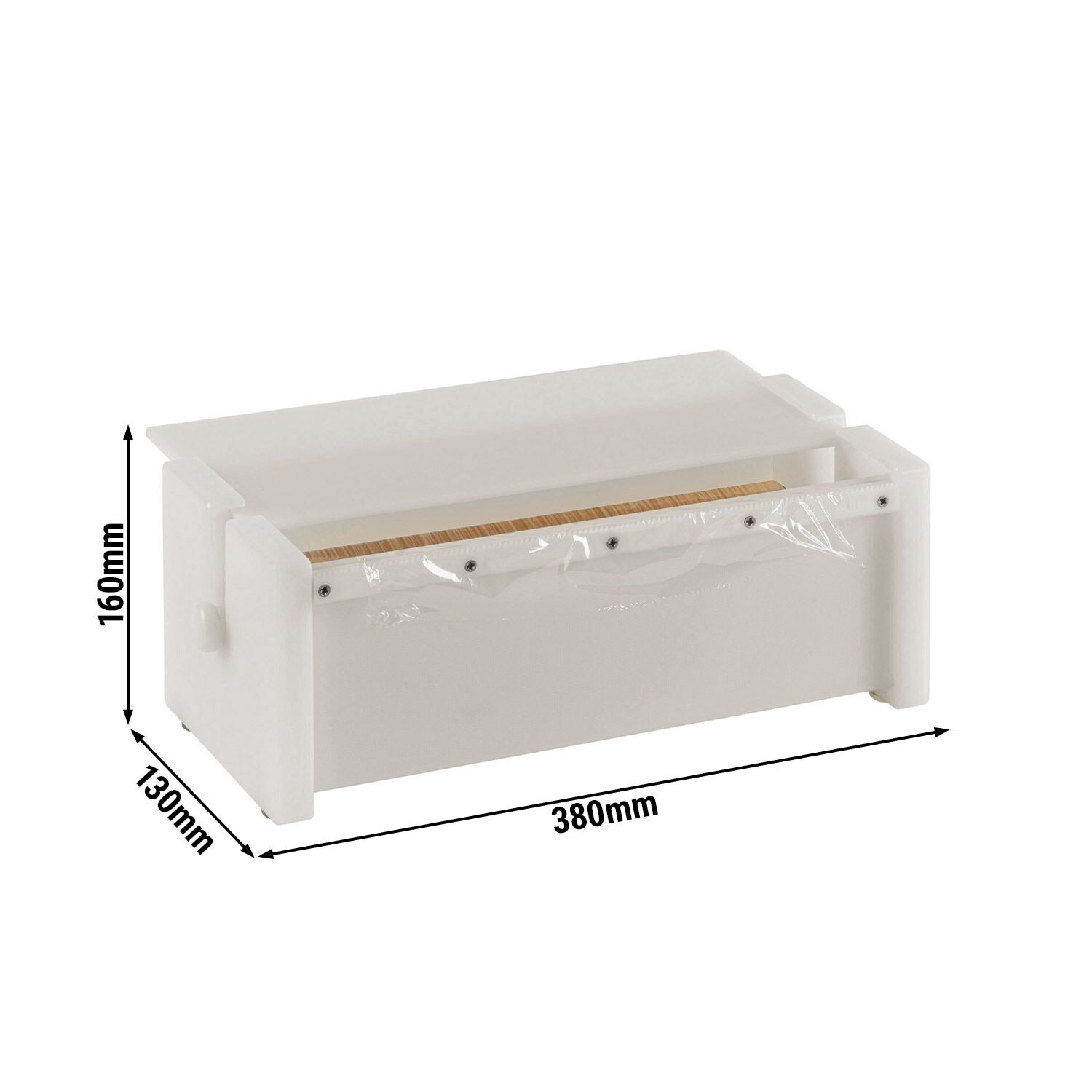 Distributeur de film – petit – 380 × 130 × 160 mm – avec dispositif de découpe – plastique