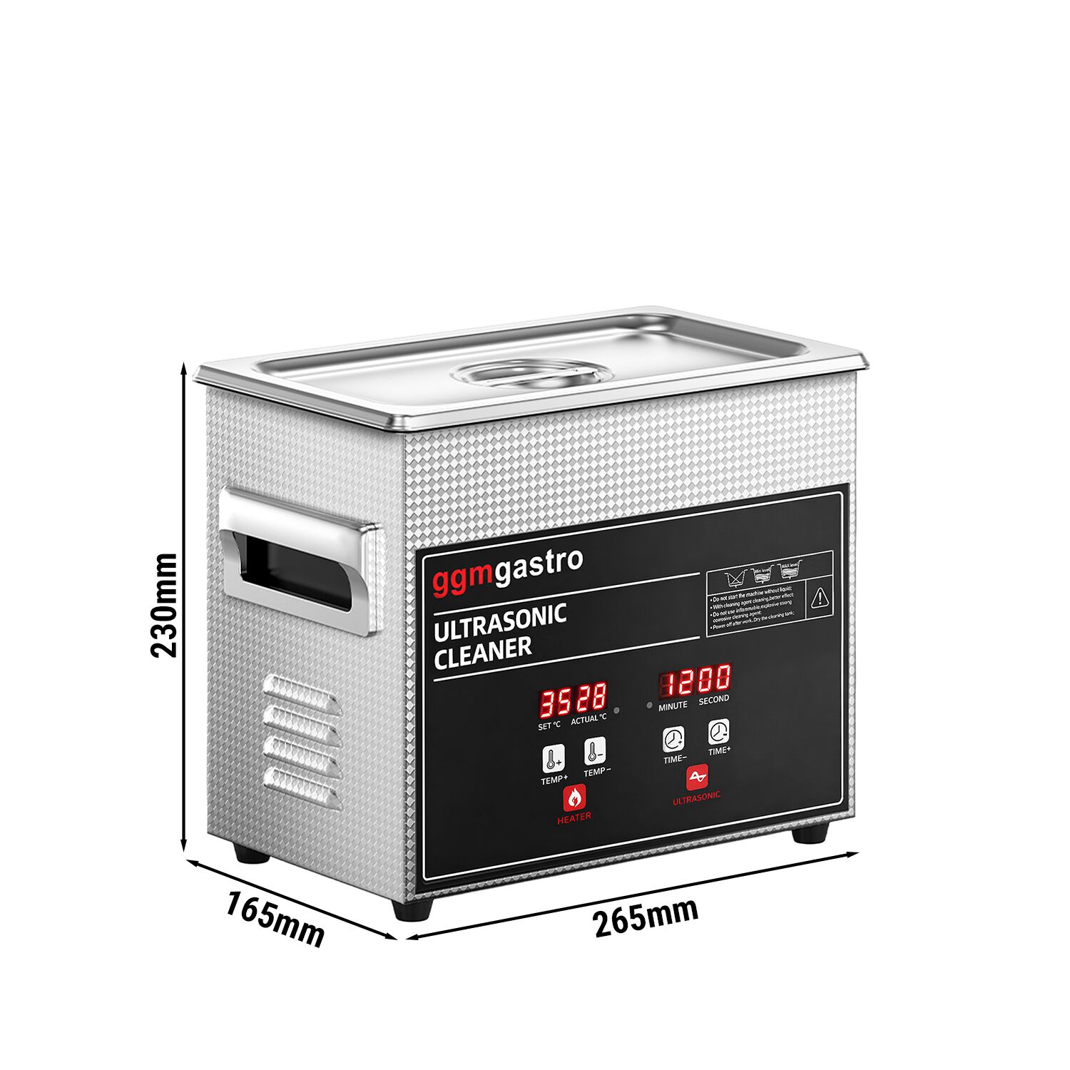 Nettoyeur à Ultrasons - 3,2 Litres - 120 Watt Puissance Ultrasonique