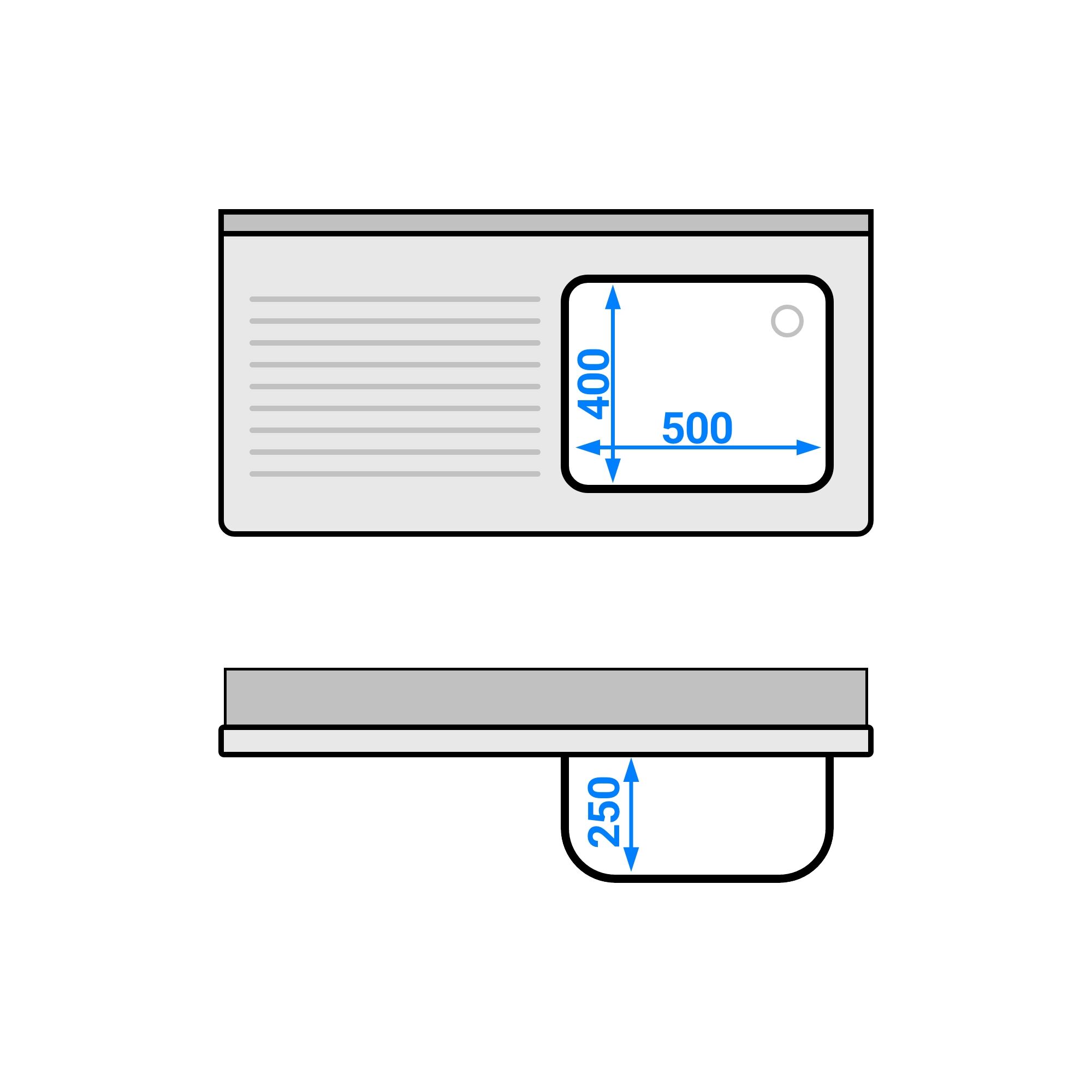 Plonge en inox PREMIUM - 1200x600mm - avec étagère basse - 1 bac à droite
