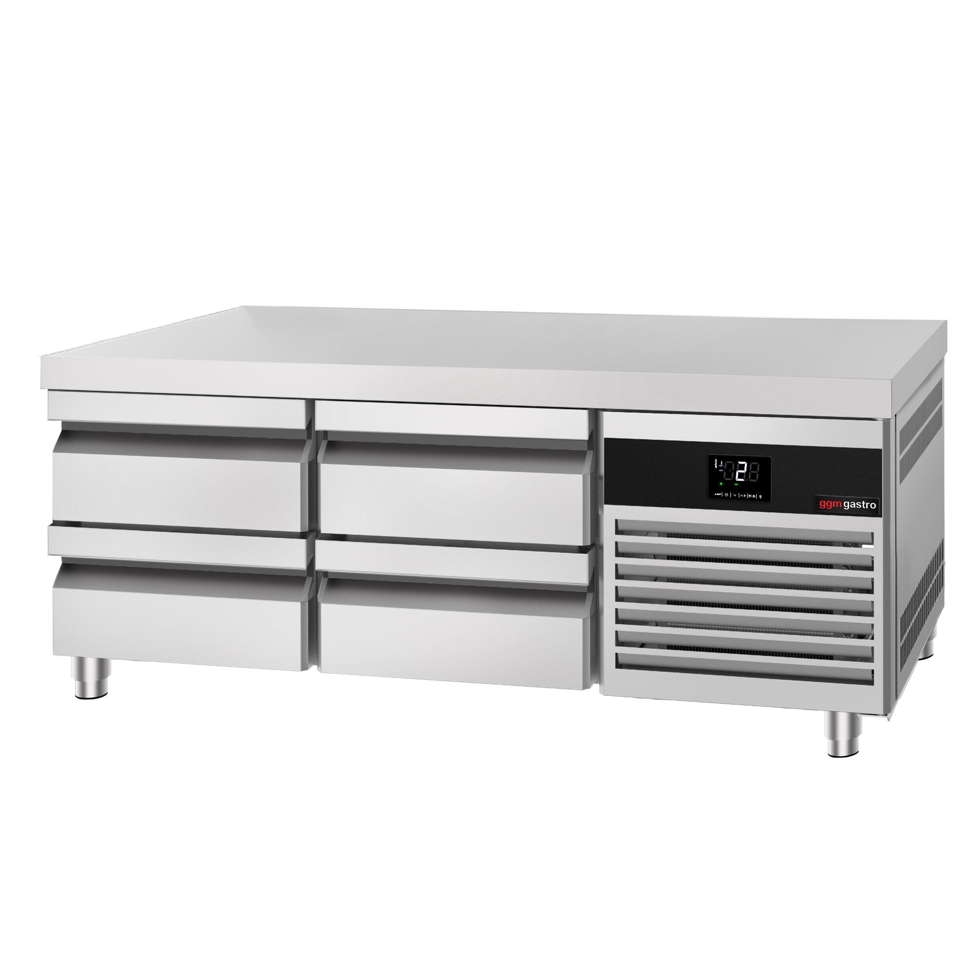 Soubassement réfrigéré Premium - 1400 mm - 135 litres - 4 tiroirs