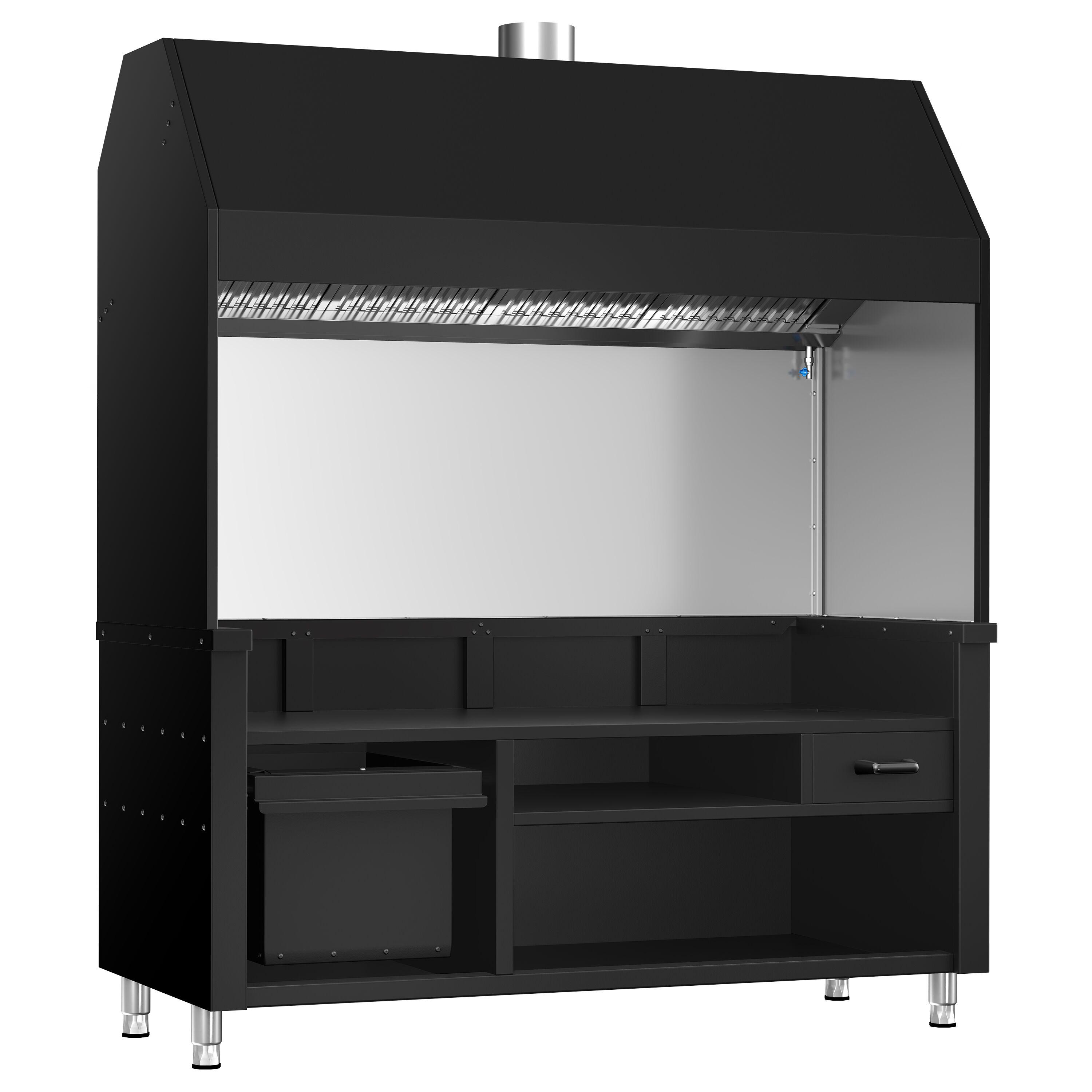 Élément neutre pour grill à charbon de bois / à gaz BERLIN – 1760 mm – noir