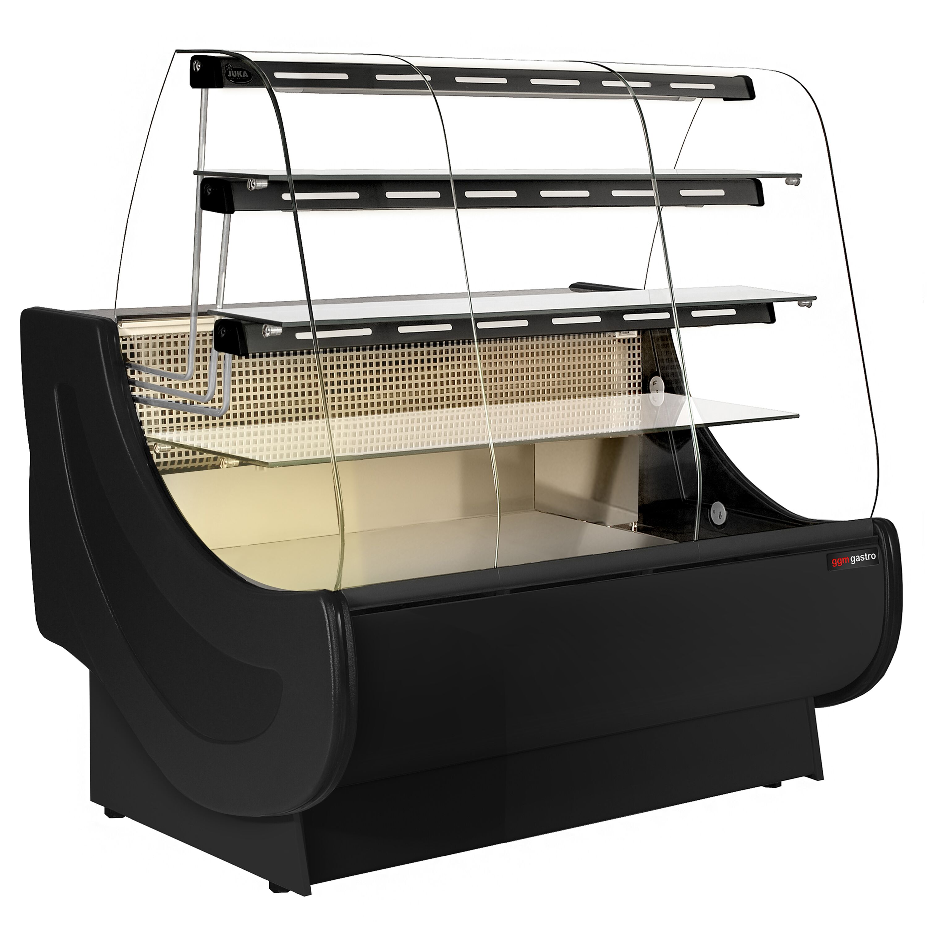 Comptoir vitrine réfrigérée - 1300x980mm - +4/+12°C - 3 étagères vitrées éclairées - Tiroirs à gâteaux - Plexiglas de nuit