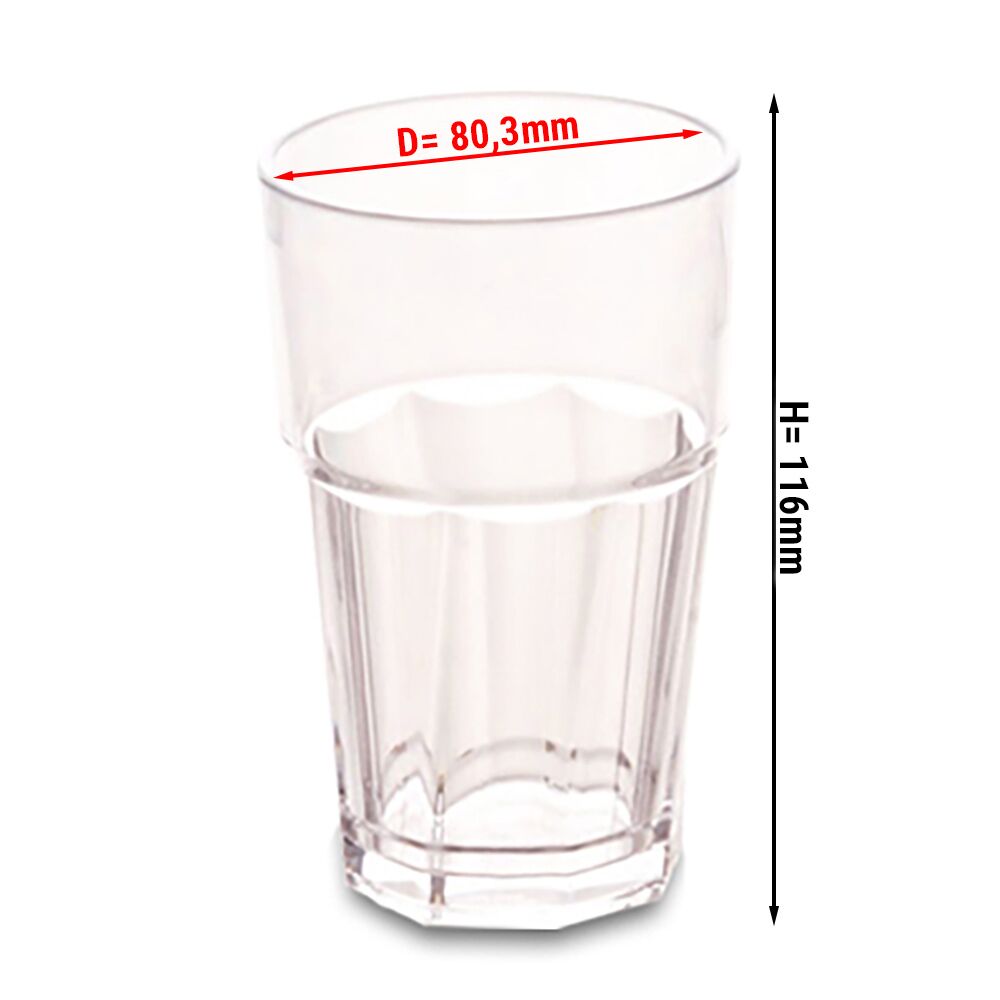 (50 pièces) Verre en Polycarbonate - Transparent - 250 ml