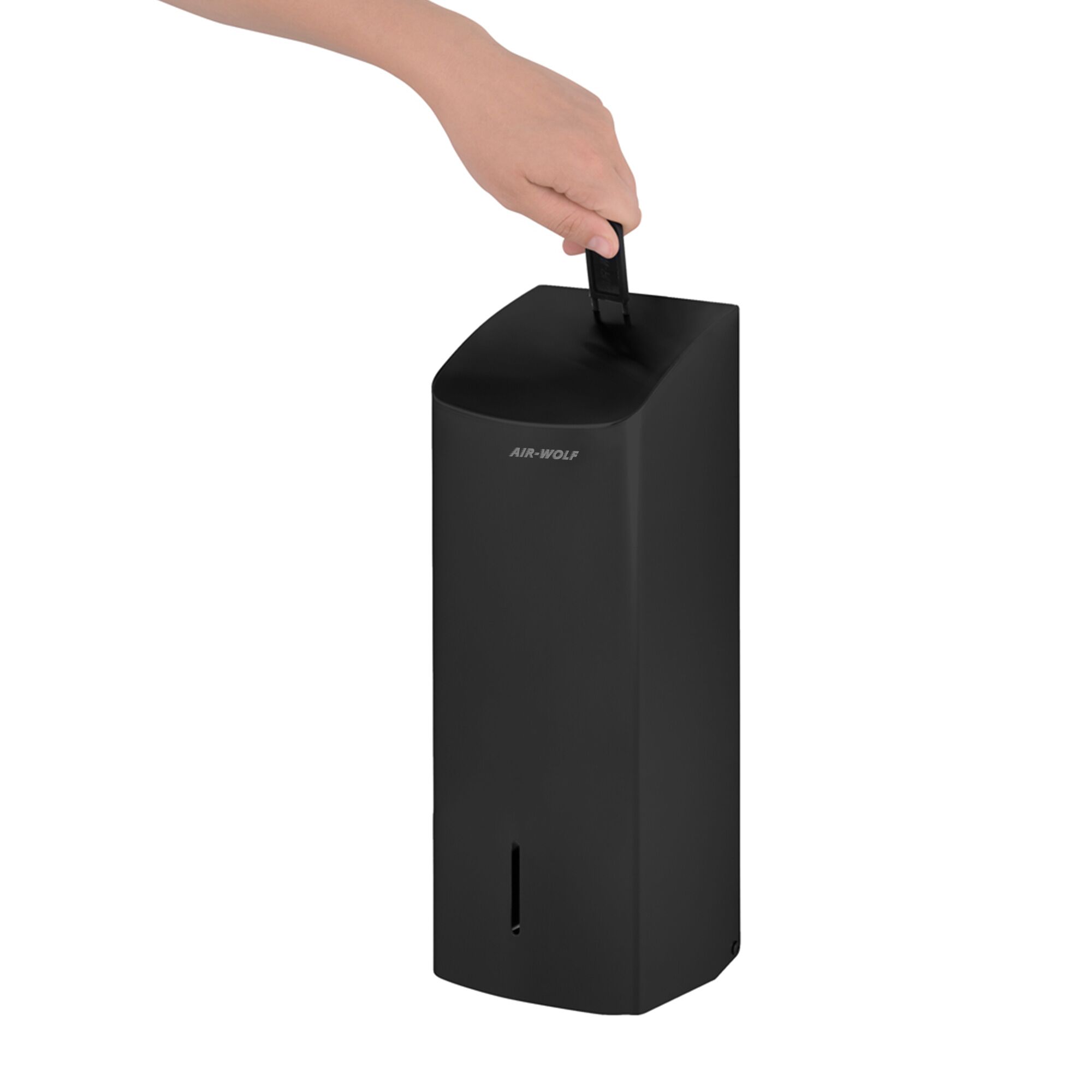 AIR-WOLF | WC-Papierspender - für bis zu 750 Einzelblätter - Edelstahl - Mattschwarz