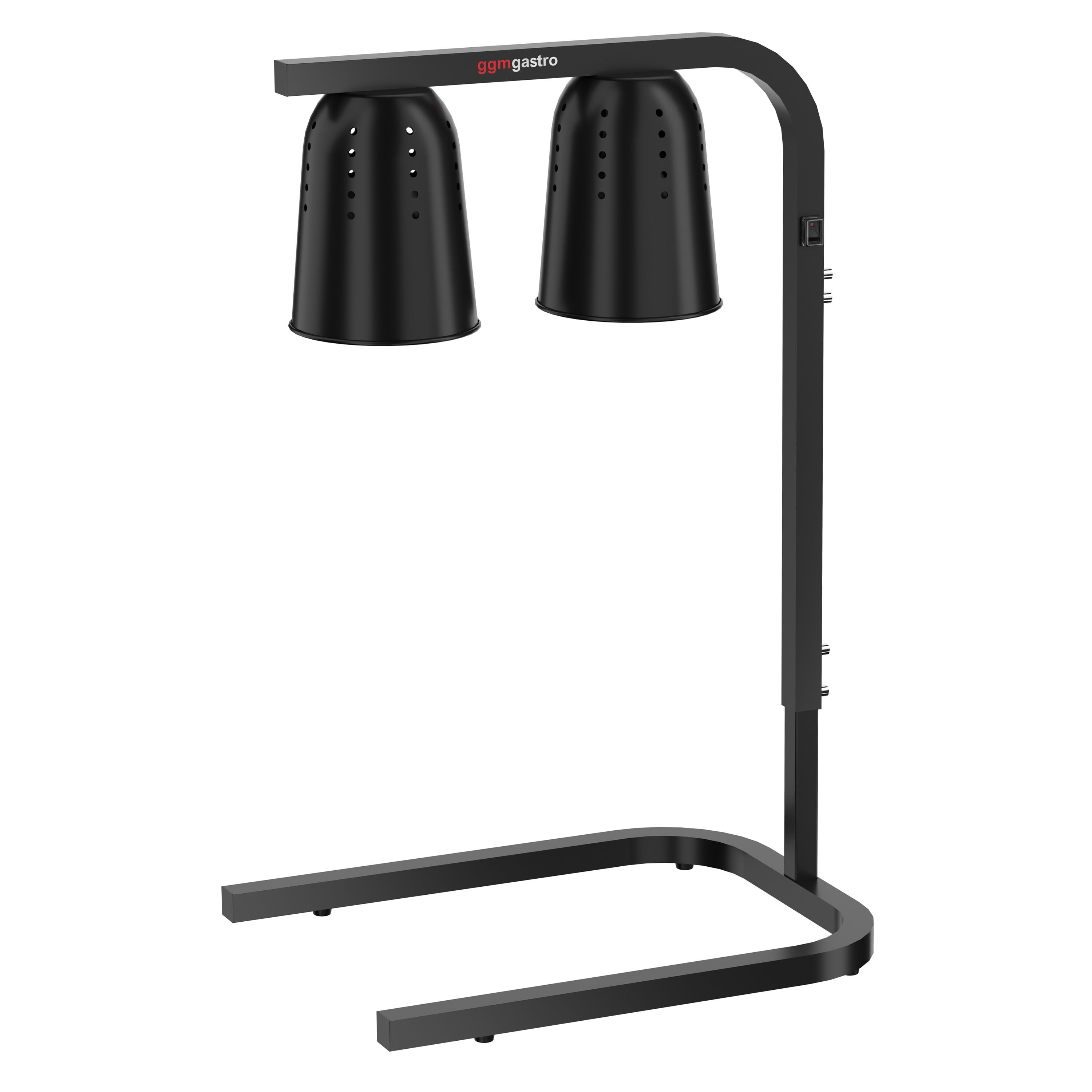 Lampe chauffante infrarouge à 2 lampes chauffantes - 453x360mm - 500W - réglable en hauteur - Noir