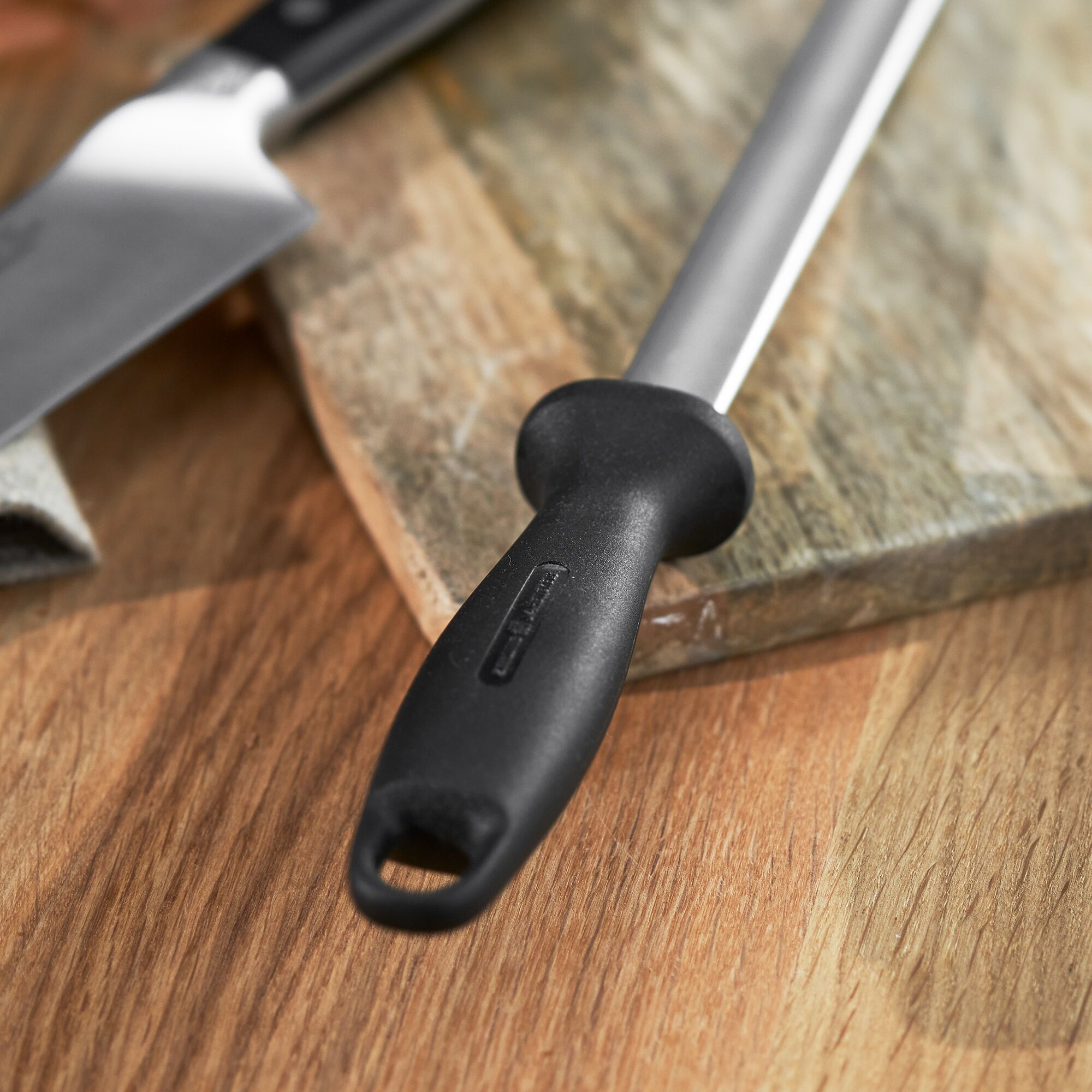 ZWILLING | Knife Sharpening Steel – 260 mm - Diamond‑Coated - Grooved - Ergo Plastic Handle - Oval