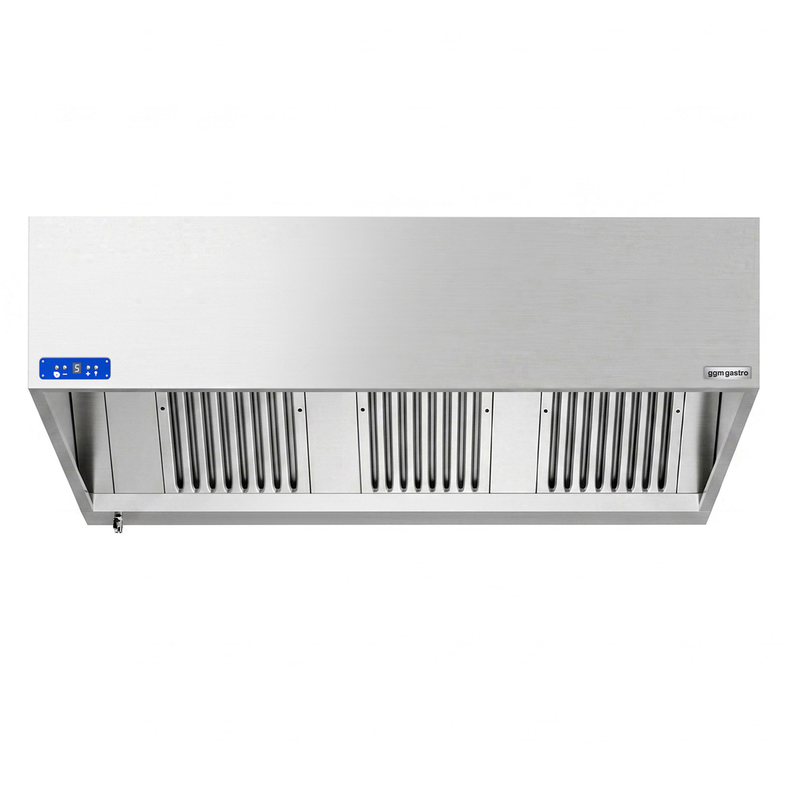 Commercial Wall-Mounted Extractor Hood with Motor – 1600mm – with Speed Controller, Baffle Filters & Lighting