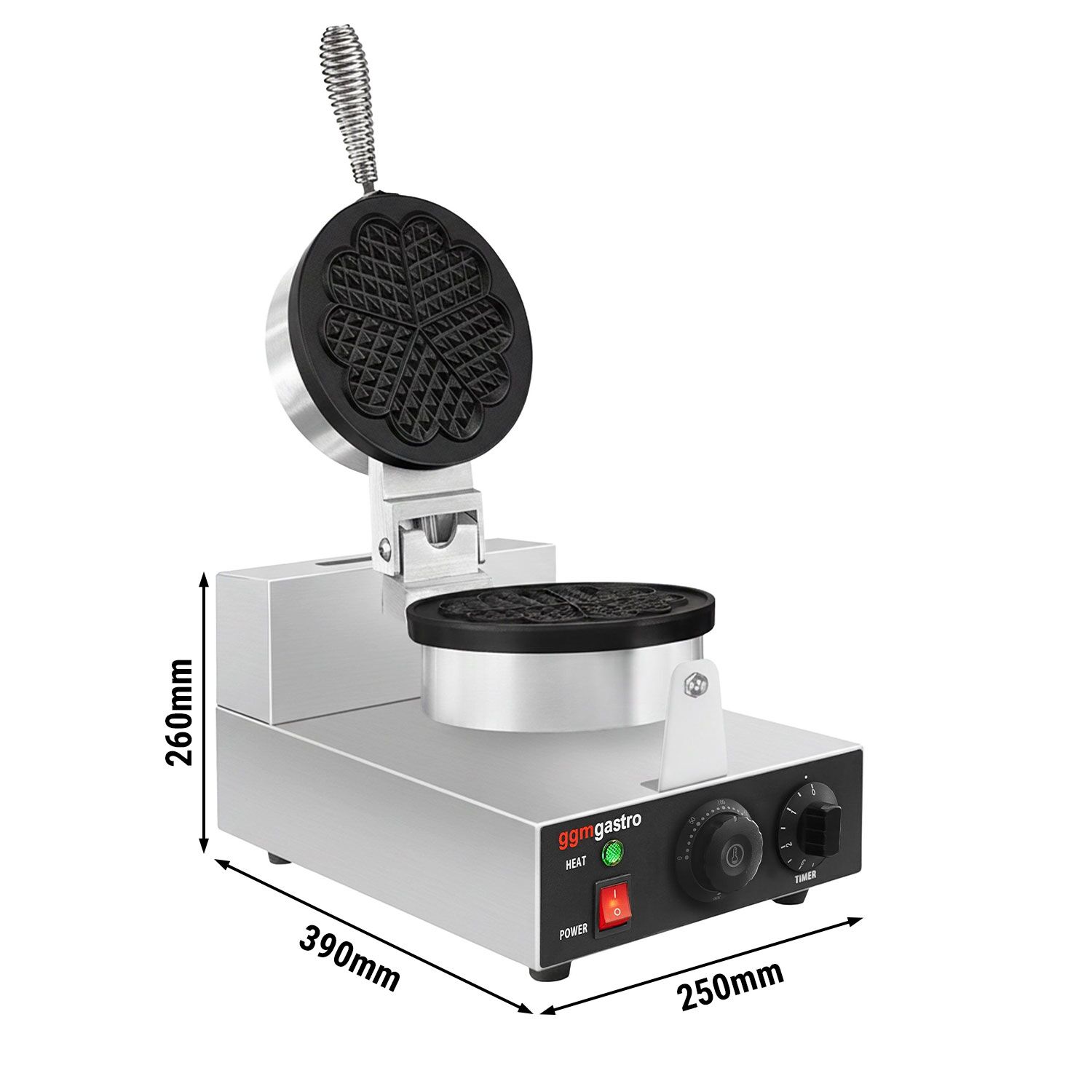 Gaufrier – simple – manuel – 1,3 kW – Forme : cœur