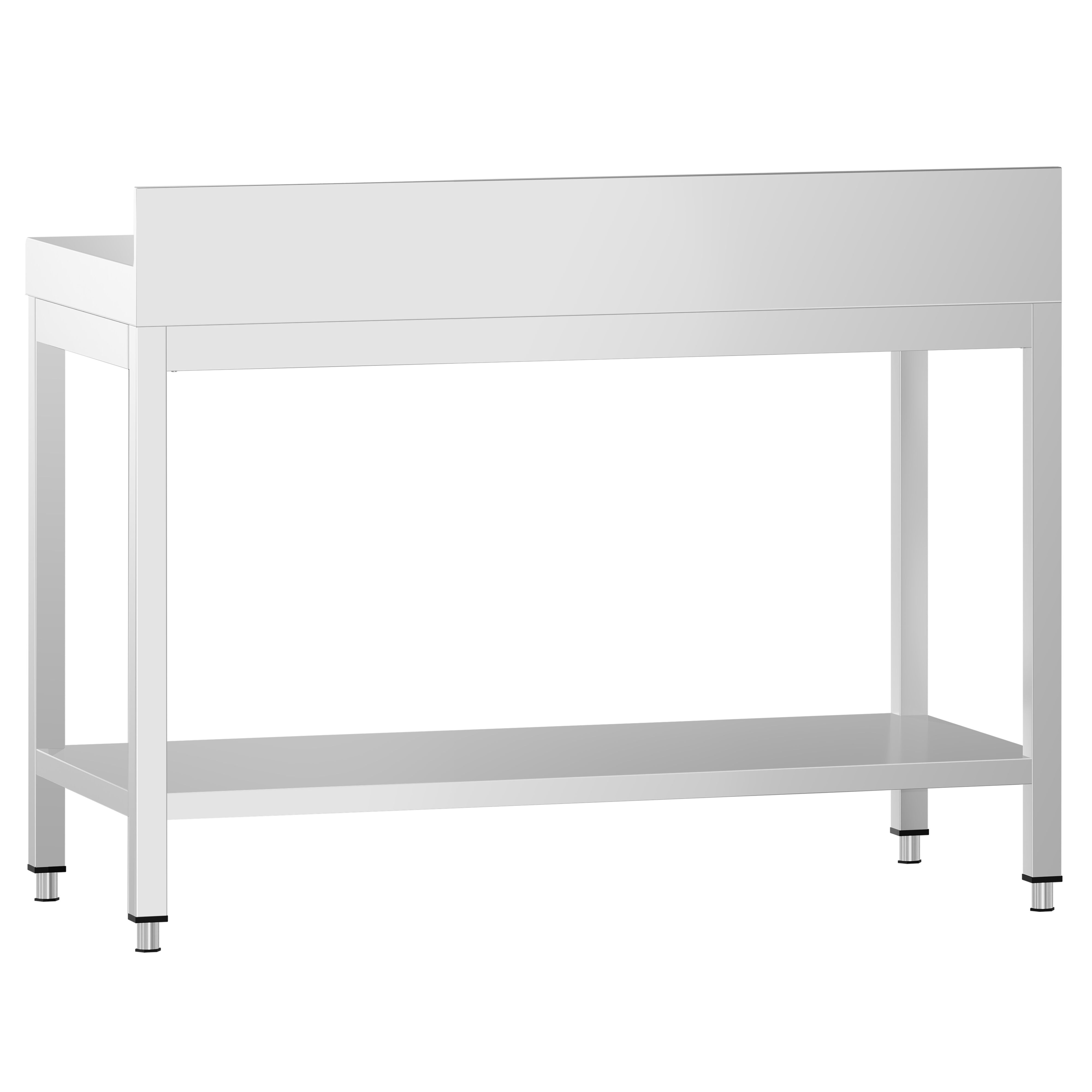 Table de travail inox PREMIUM - 1000 x 600 mm - avec tablette inférieure & Dosseret