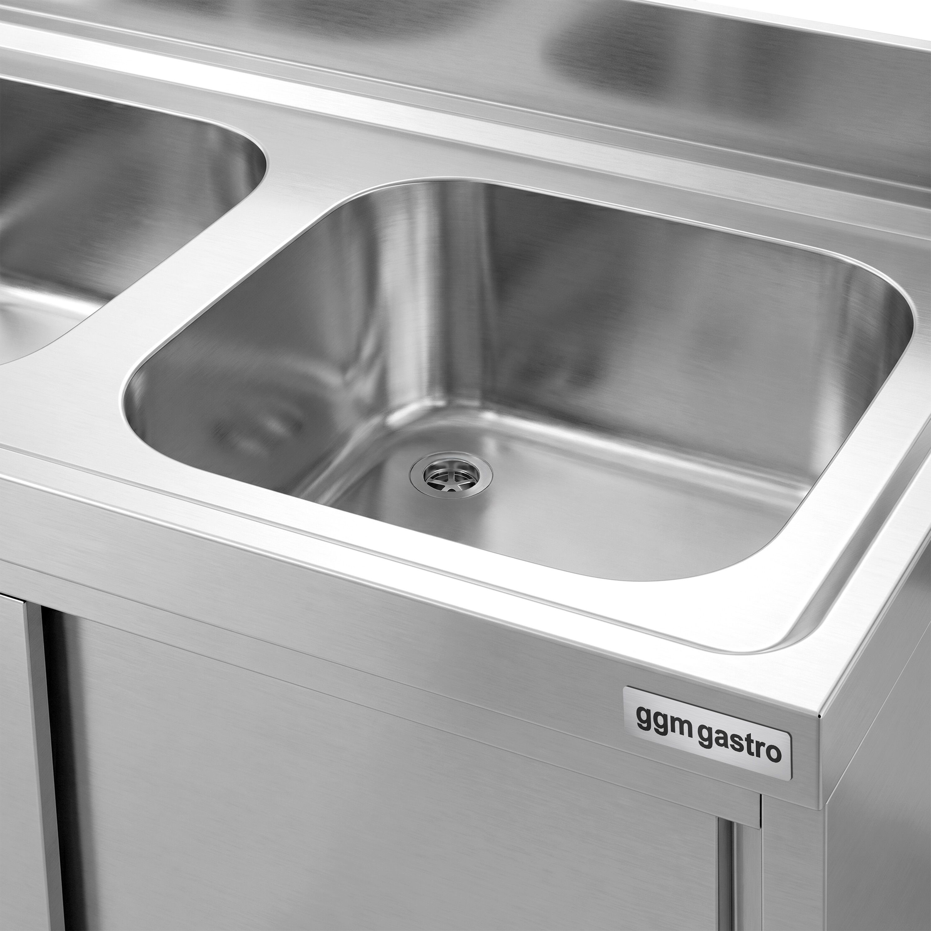 Meuble évier ECO - 1400 x 600 mm - avec 3 tiroirs & 2 bacs à droite