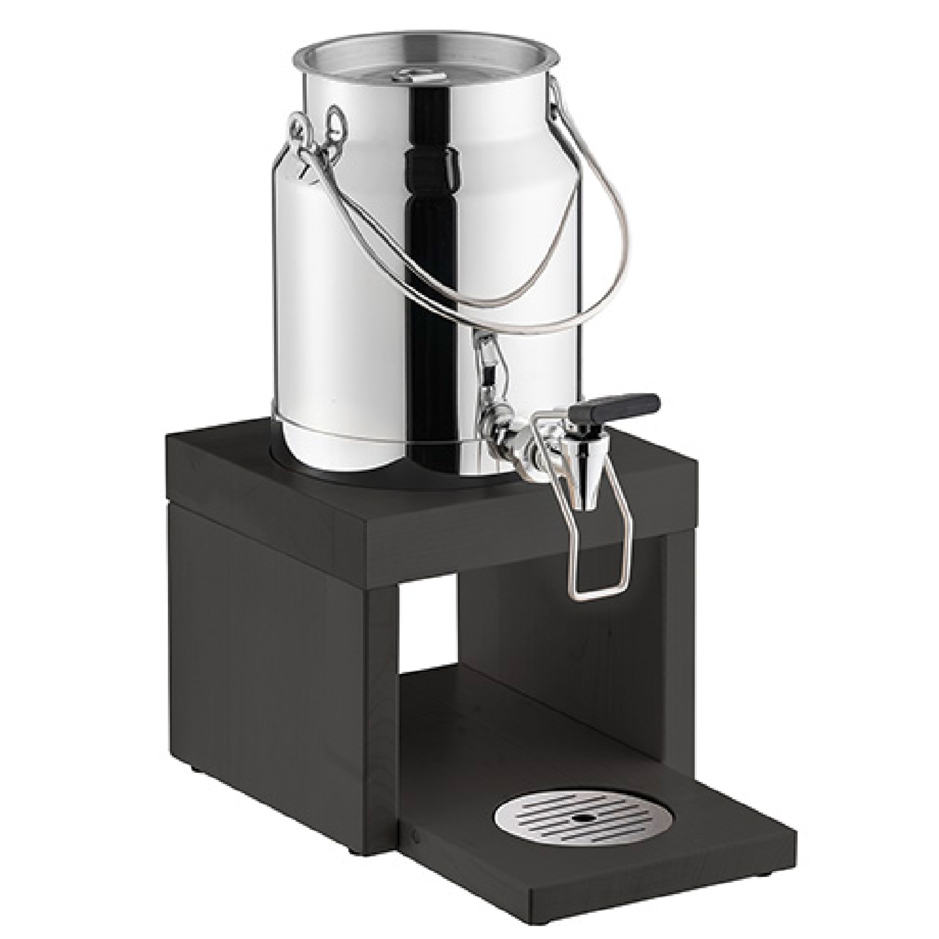 Distributeur de lait - BRIDGE - avec accumulateur de froid dans le socle, adaptateur sans contact - 3 L - Acier inoxydable, Bois (hêtre) - incl. accumulateur de froid, adaptateur sans contact