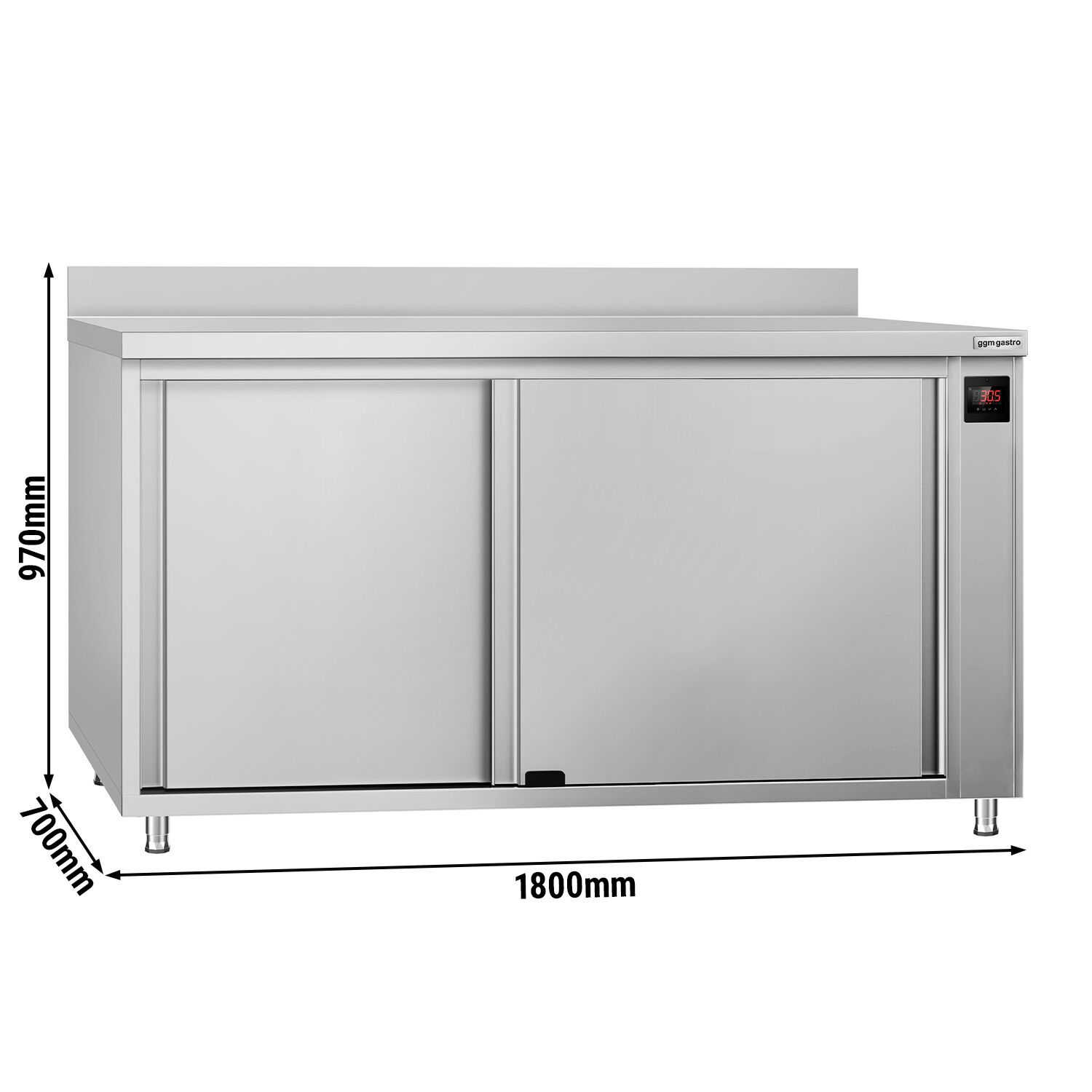 Armoire chauffante professionnelle - 2kW - 1 étagères - 1800x700x970mm