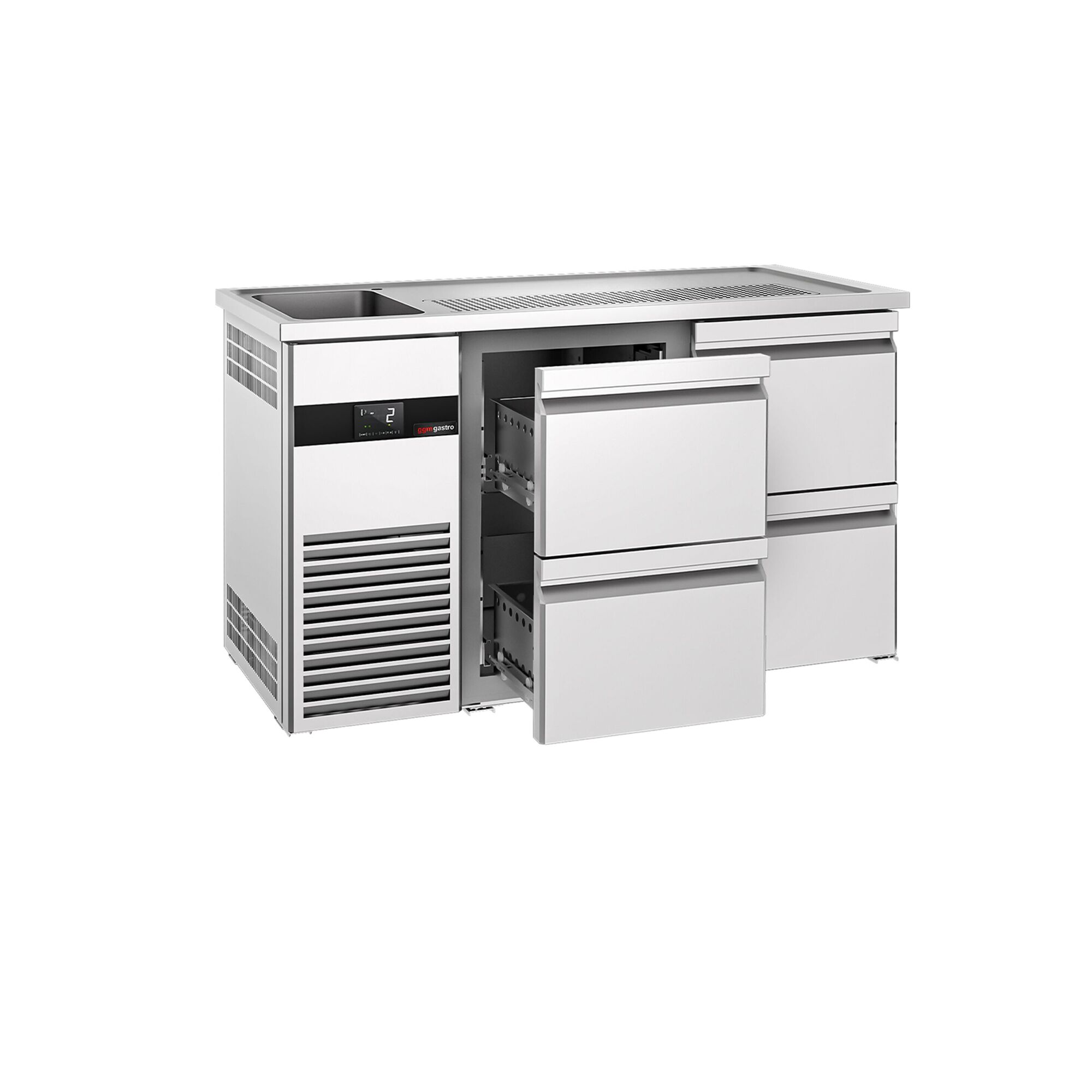 Comptoir de bar réfrigéré PREMIUM - 1550x700mm - 4 tiroirs         