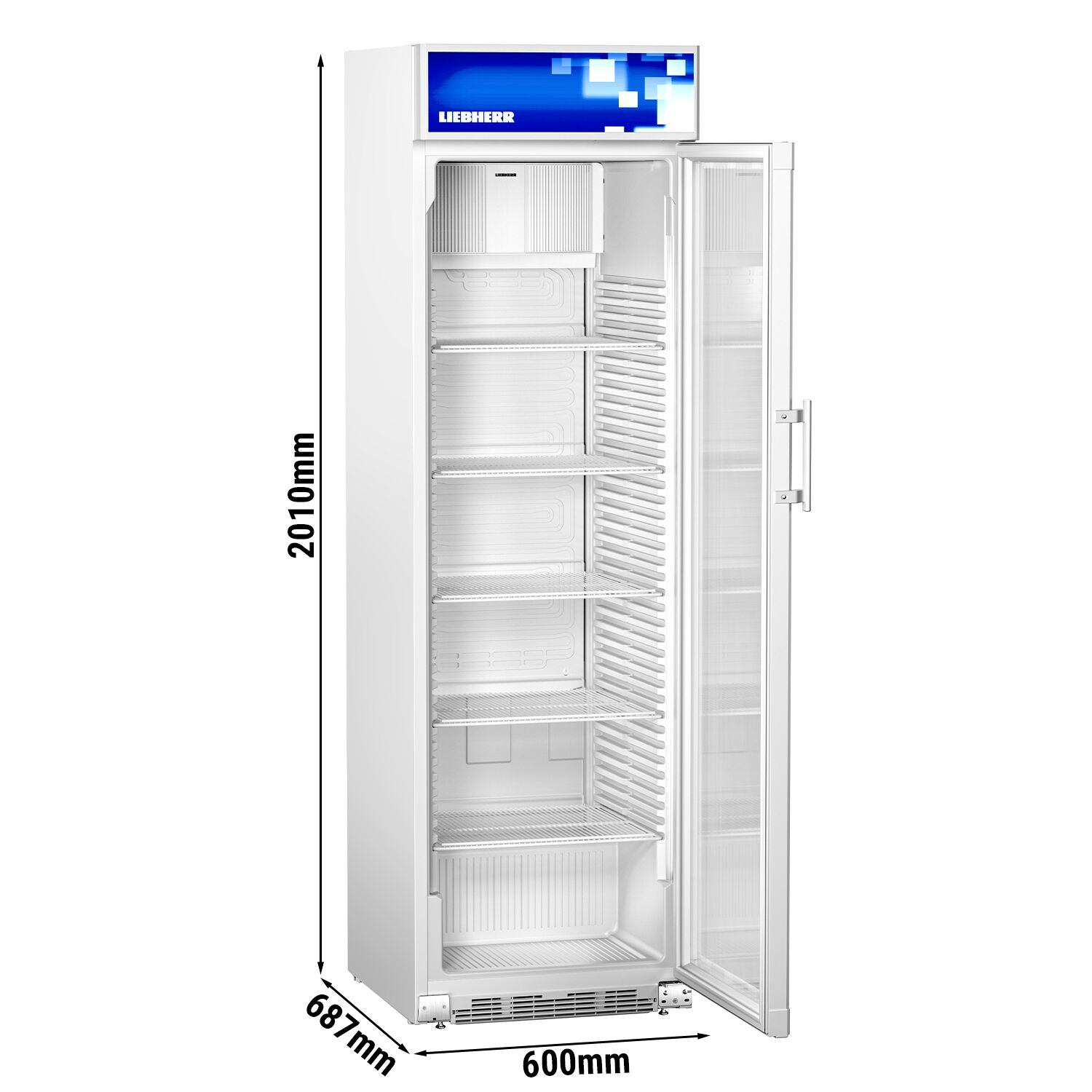 LIEBHERR | Getränkekühlschrank COMFORT - 403 Liter - mit 1 Glastür, Werbedisplay & LED-Leiste - Weiß