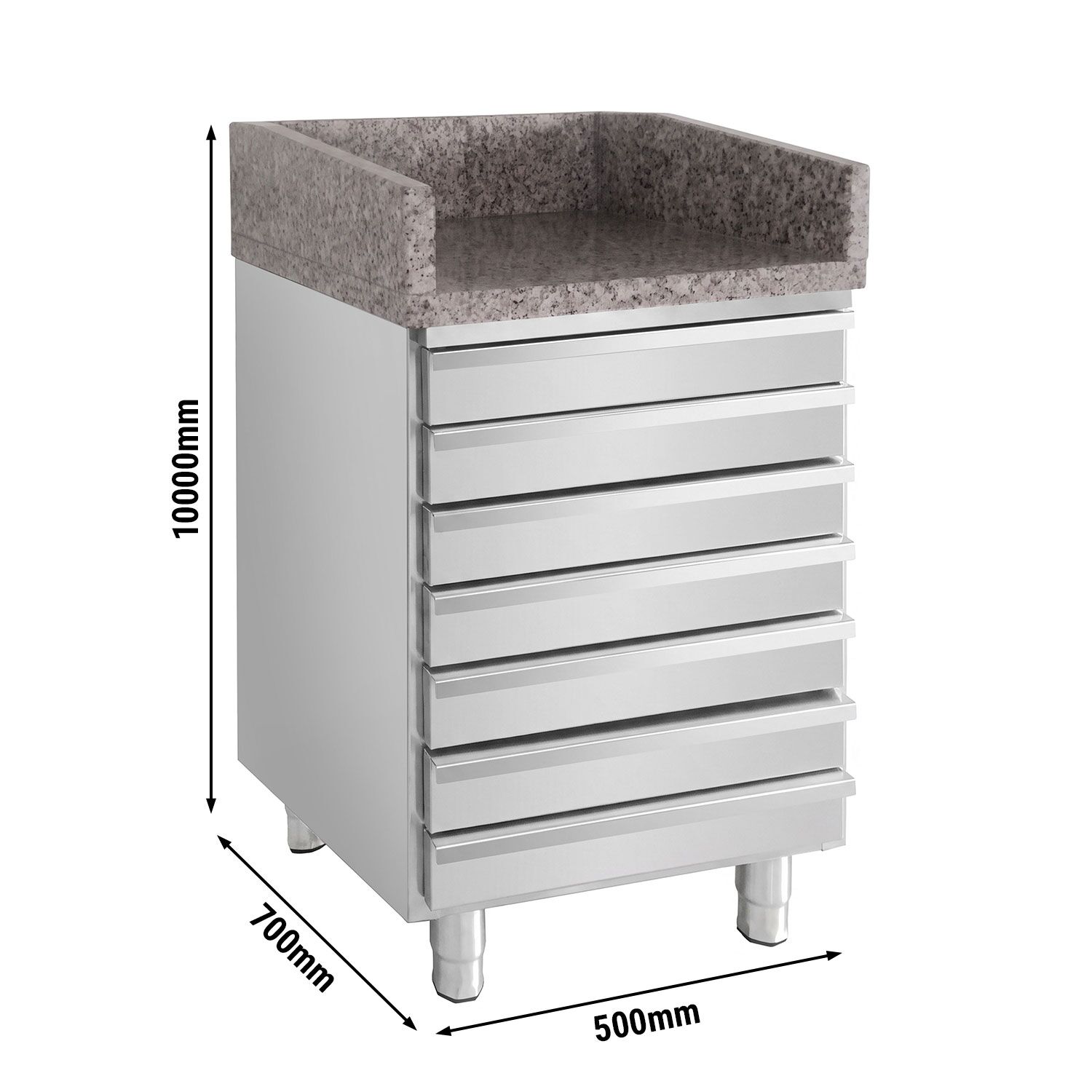 Till Counter POG147ND Compatible - 500mm - Stainless steel body