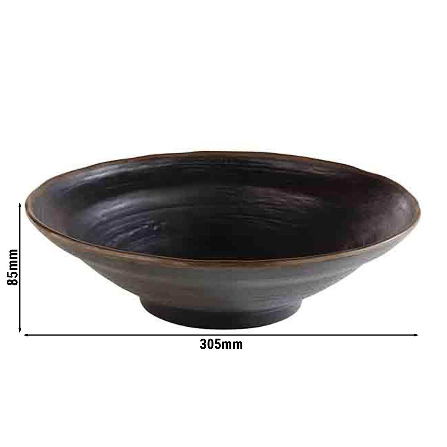(6 pcs) Coupe - MARONE - Mélamine - 2L - Ø 305mm - Noir/Brun