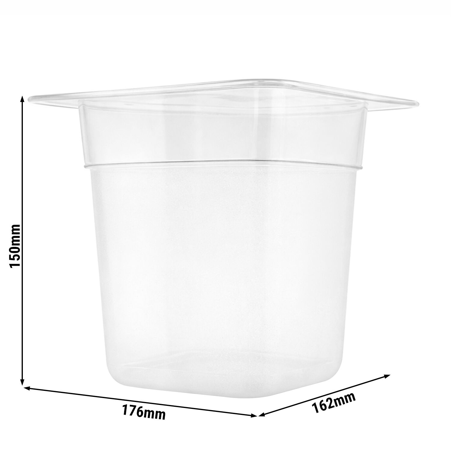 (6 pièces) Bac en Polypropylène - GN 1/6 - Translucide - 2,2 L - Hauteur : 150 mm
