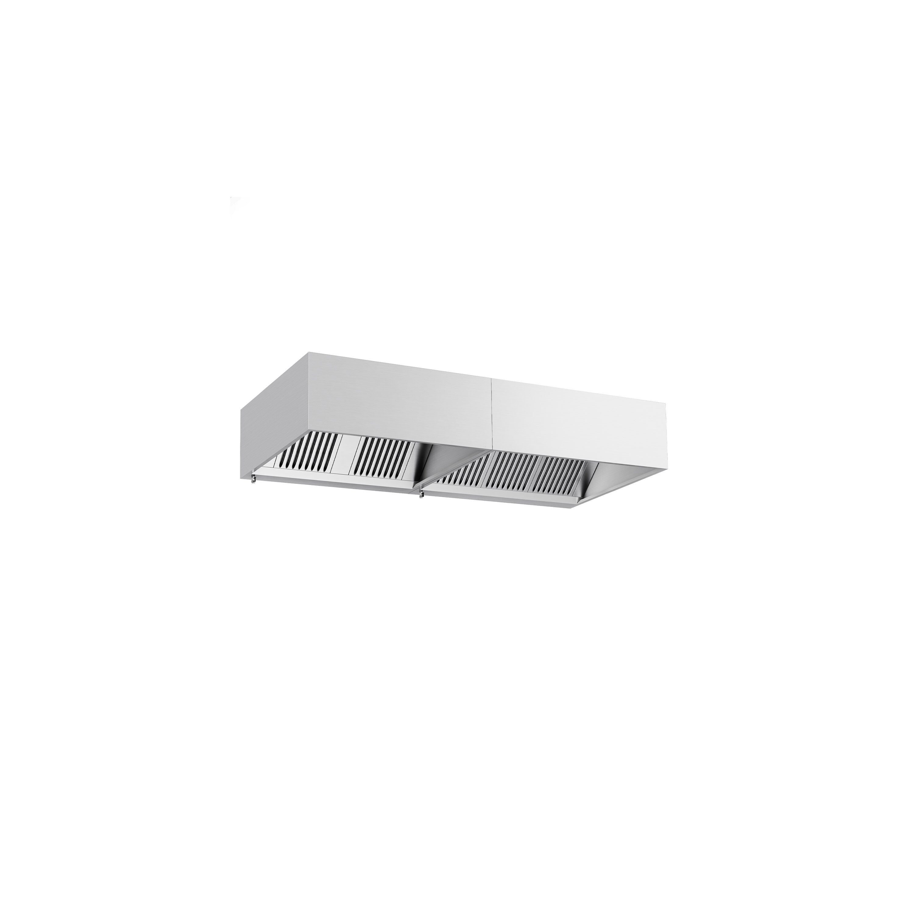 Hotte à adosser professionnelle - Profondeur 1100 - 2600mm - sans moteur - avec filtres et éclairage