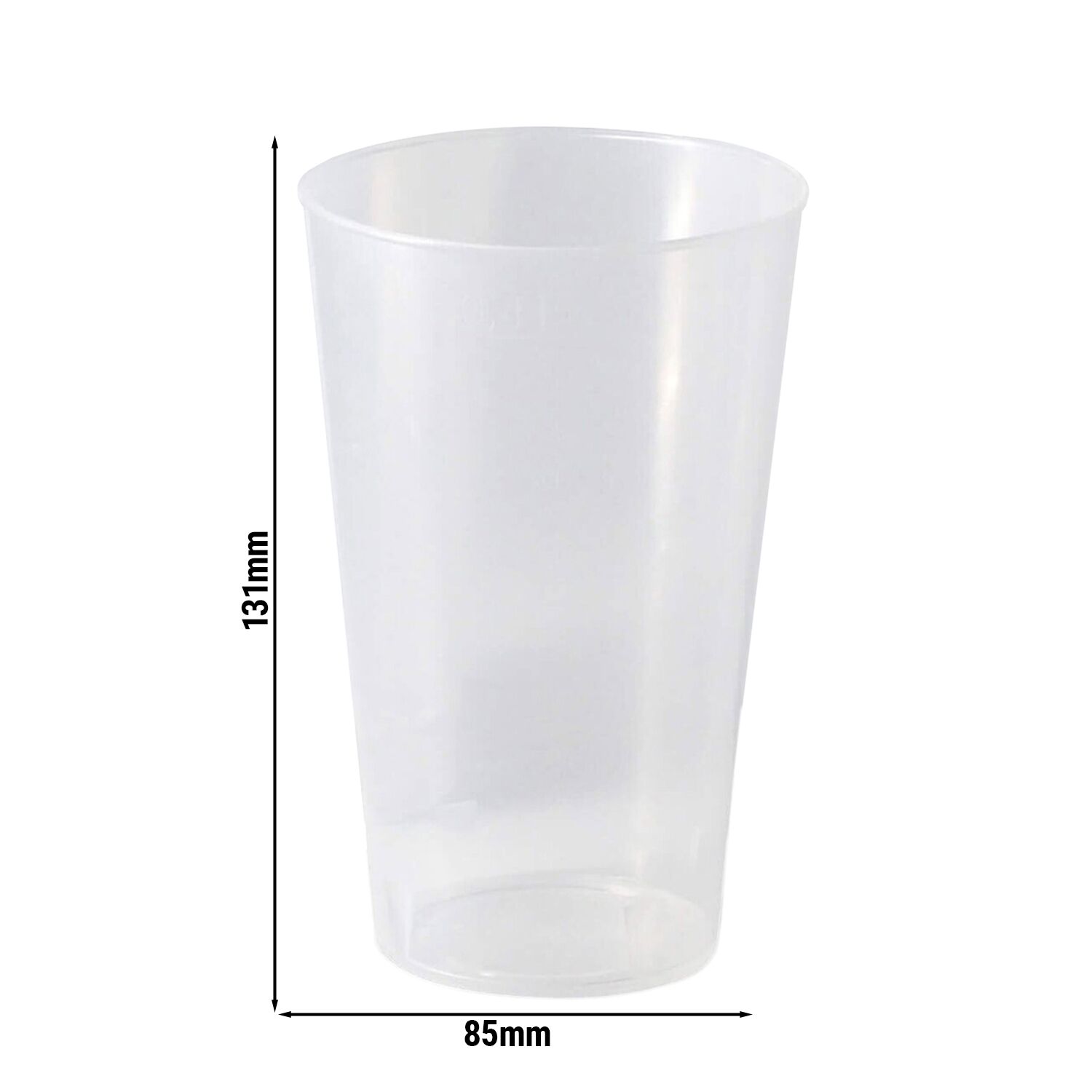 (60 pcs) Gobelet réutilisable givré - 400ml - Ø 85mm - Transparent