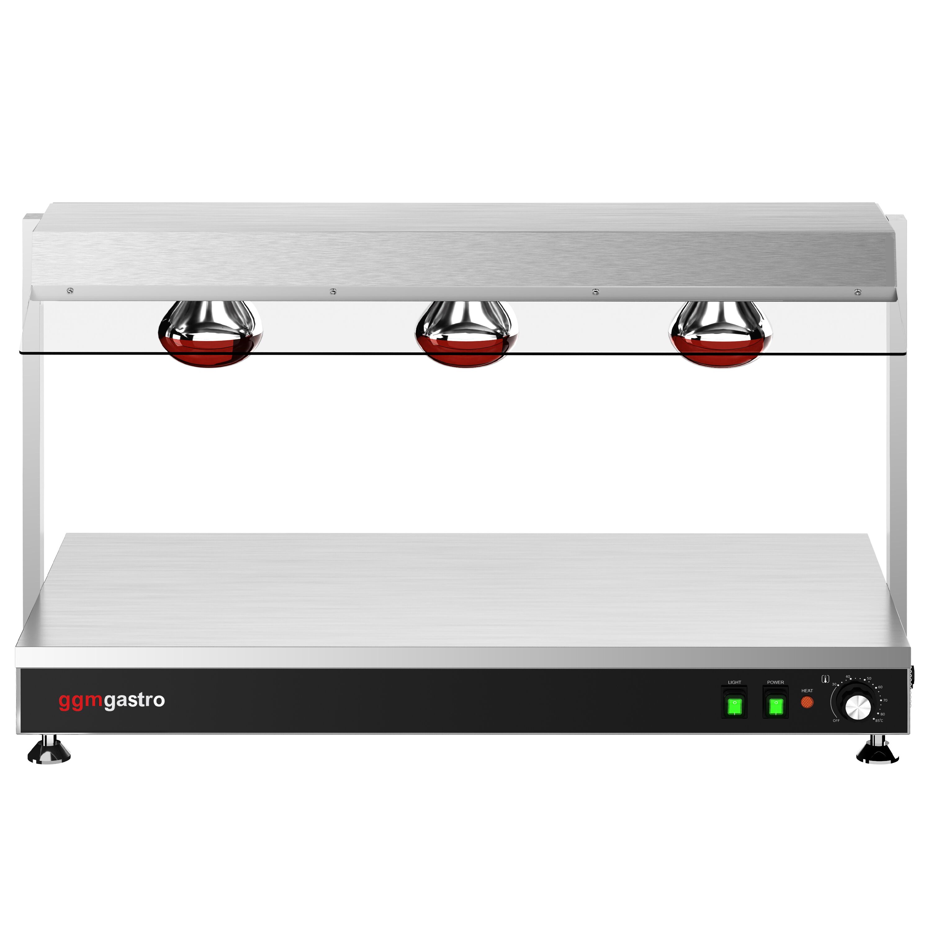 Plaque chauffante en inox - 1,5 kW - avec 3 lampes chauffantes infrarouges