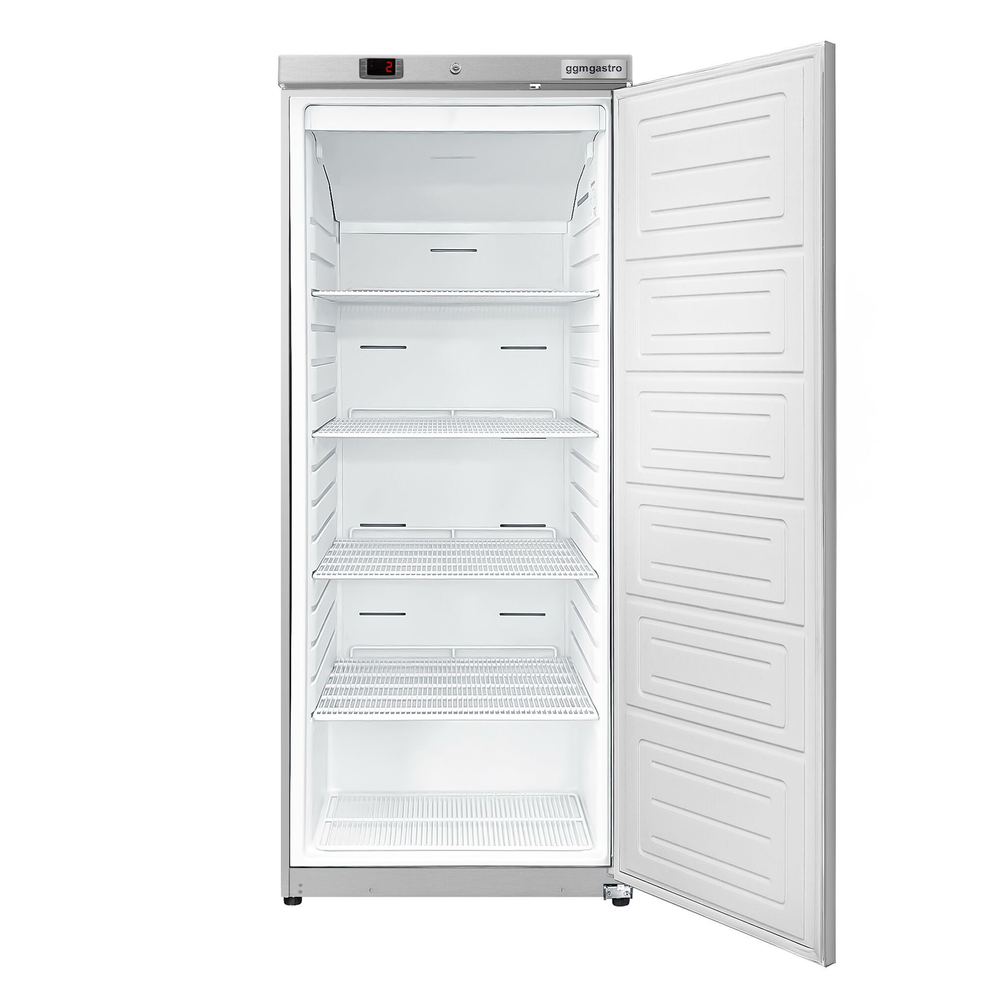 Réfrigérateur de stockage inox ECO – 400 litres – avec 1 porte – intérieur de la porte en plastique