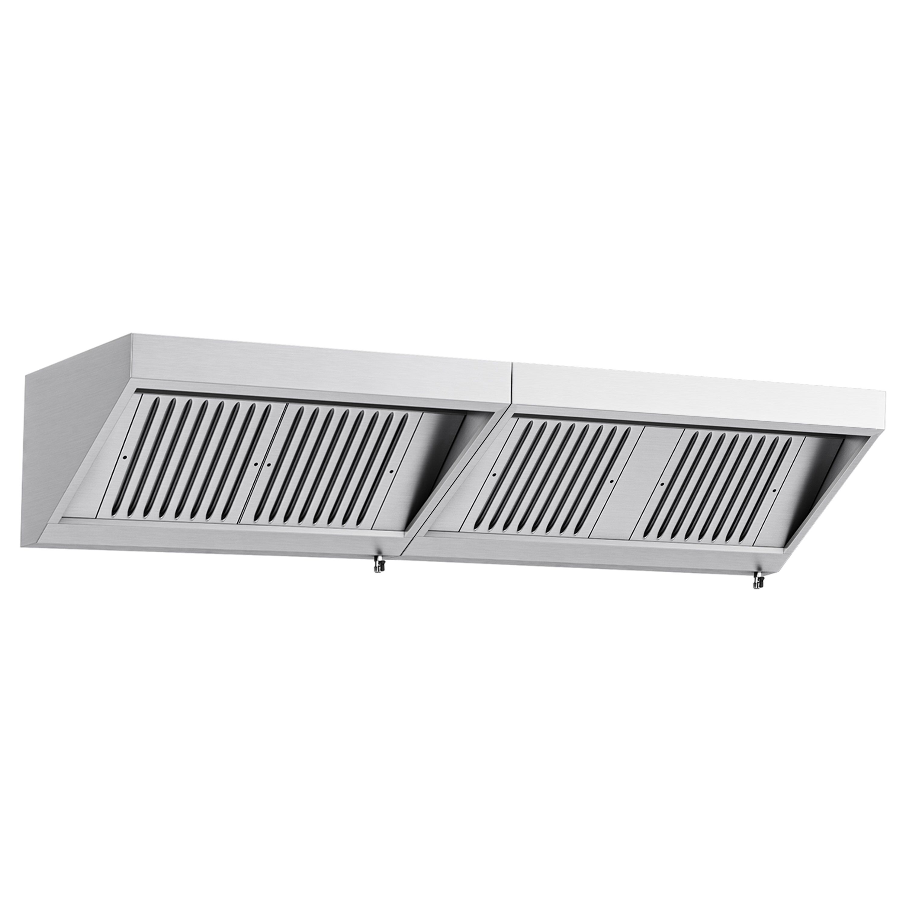 Fali elszívóernyő - 2600 mm - 700 mm mély - Labirintszűrő és világítás - motor nélkül