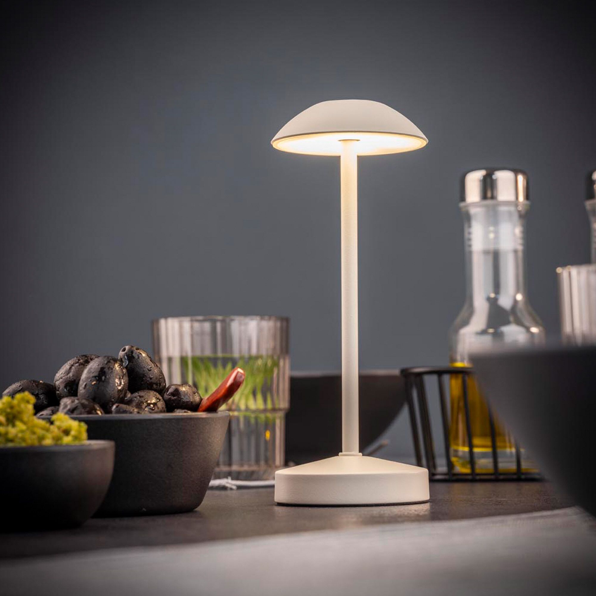 (4 pièces) Lampe de table – ALVA – dimmable en 3 niveaux – Ø 80 mm – Whisper White