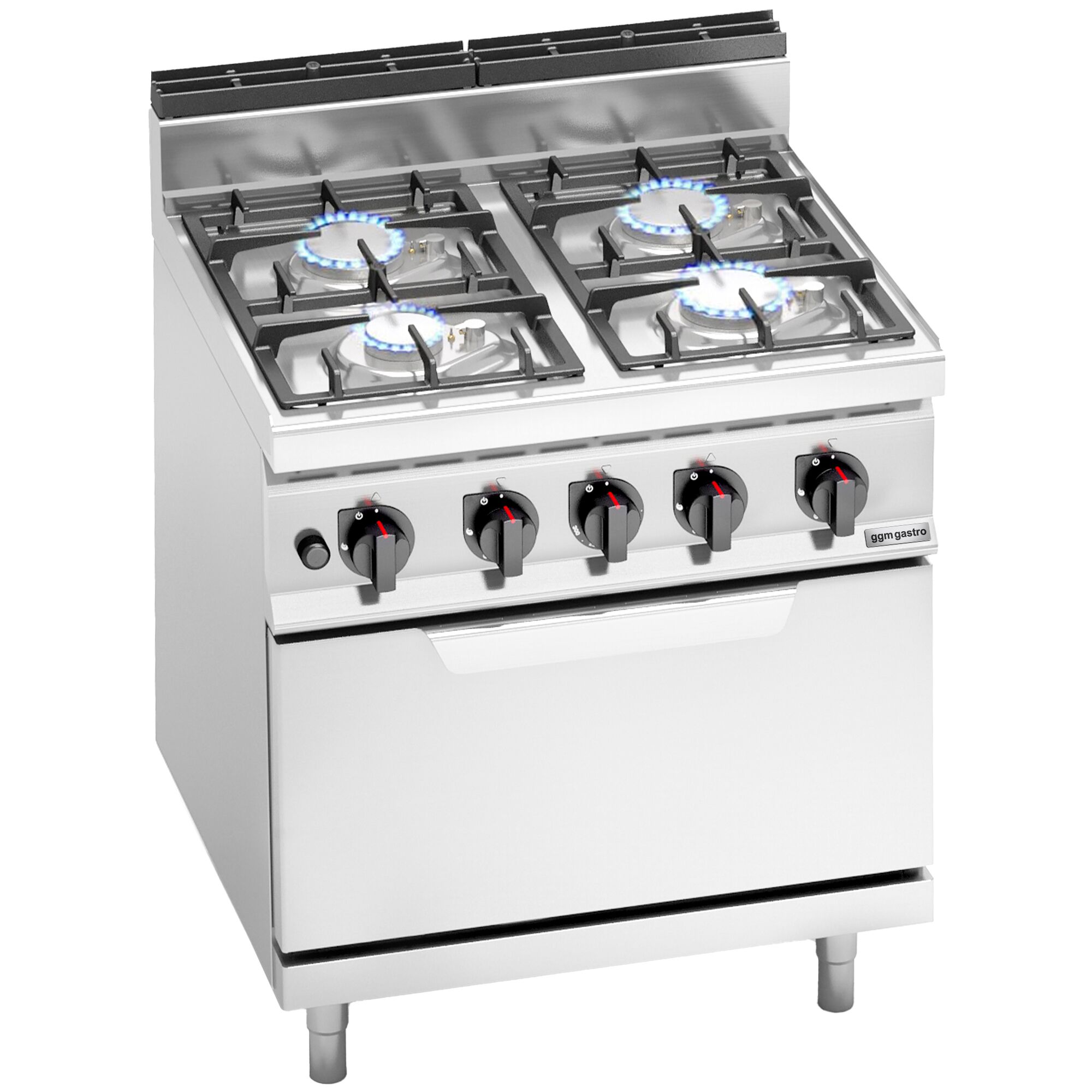 Fourneau à gaz – 21,5 kW – 4 brûleurs – avec four à gaz – 7,8 kW