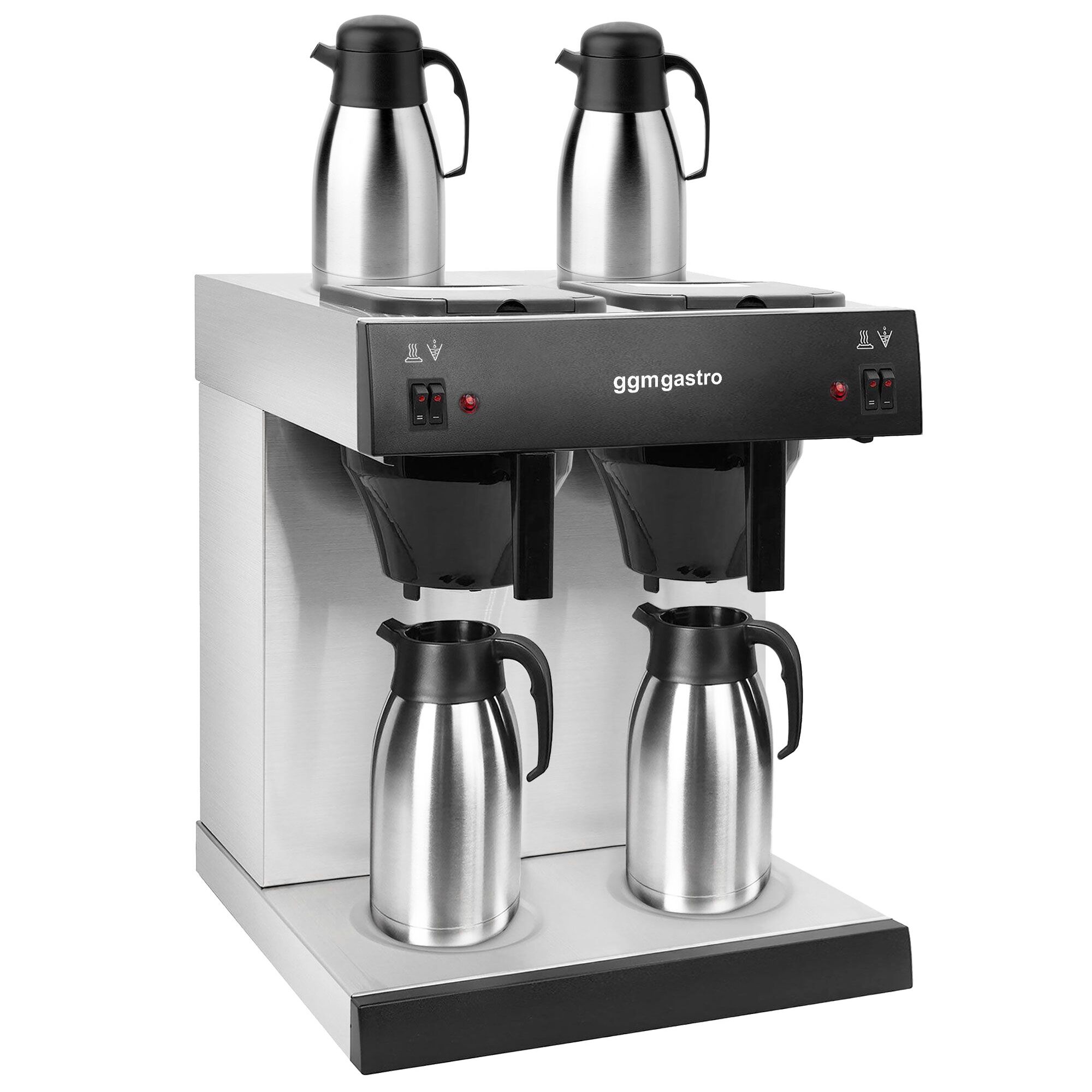 Machine à café filtre - 2x 2 litres - avec 2 plaques chauffantes - incl. 2 carafes isothermes