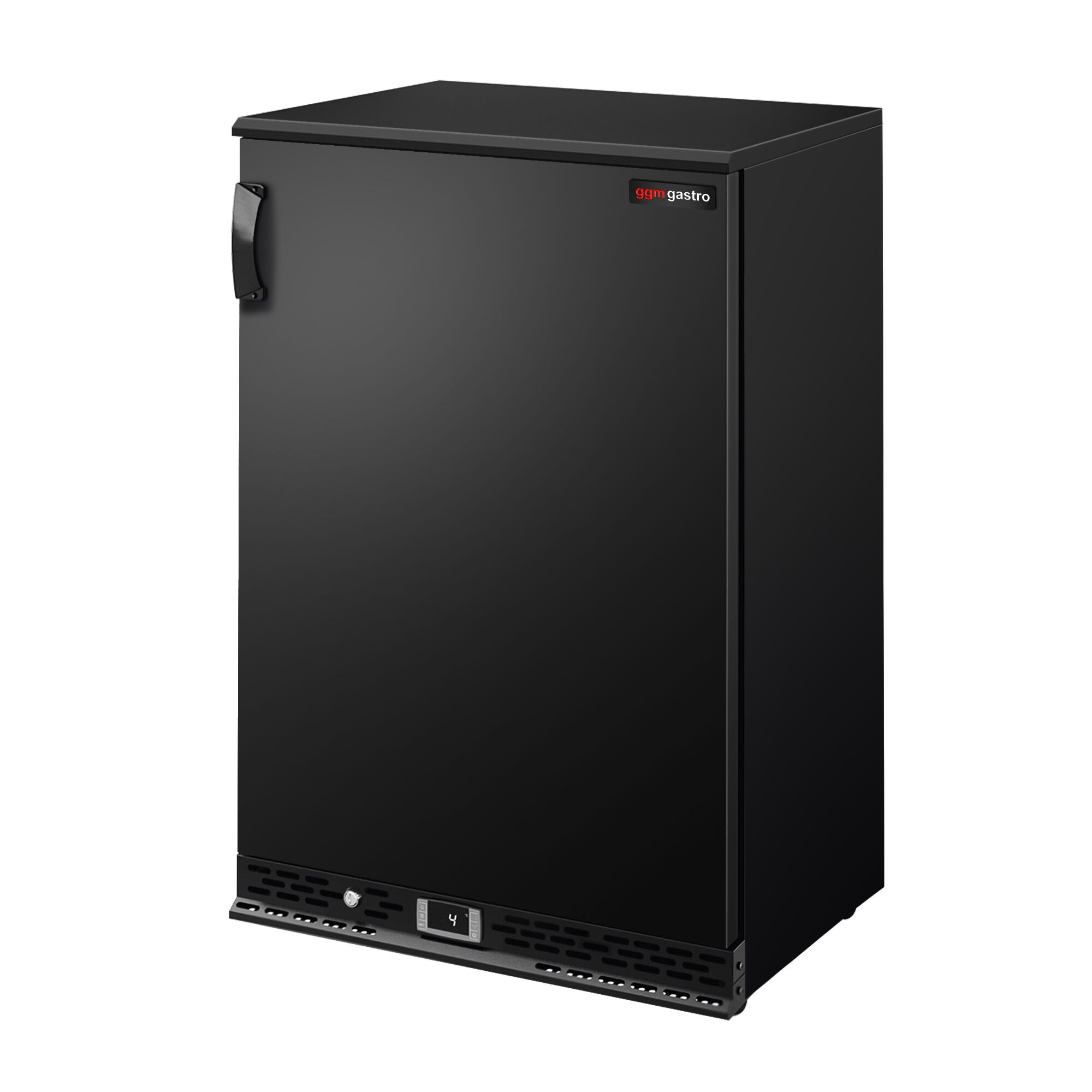 Commercial Back Bar Cooler PREMIUM PLUS - 600mm - 140L - with 1 solid door - Black