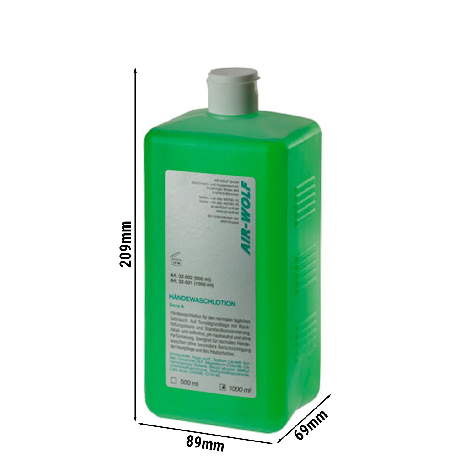 (10 pièces) AIR-WOLF | Lotion lavante pour les mains – 1 litre