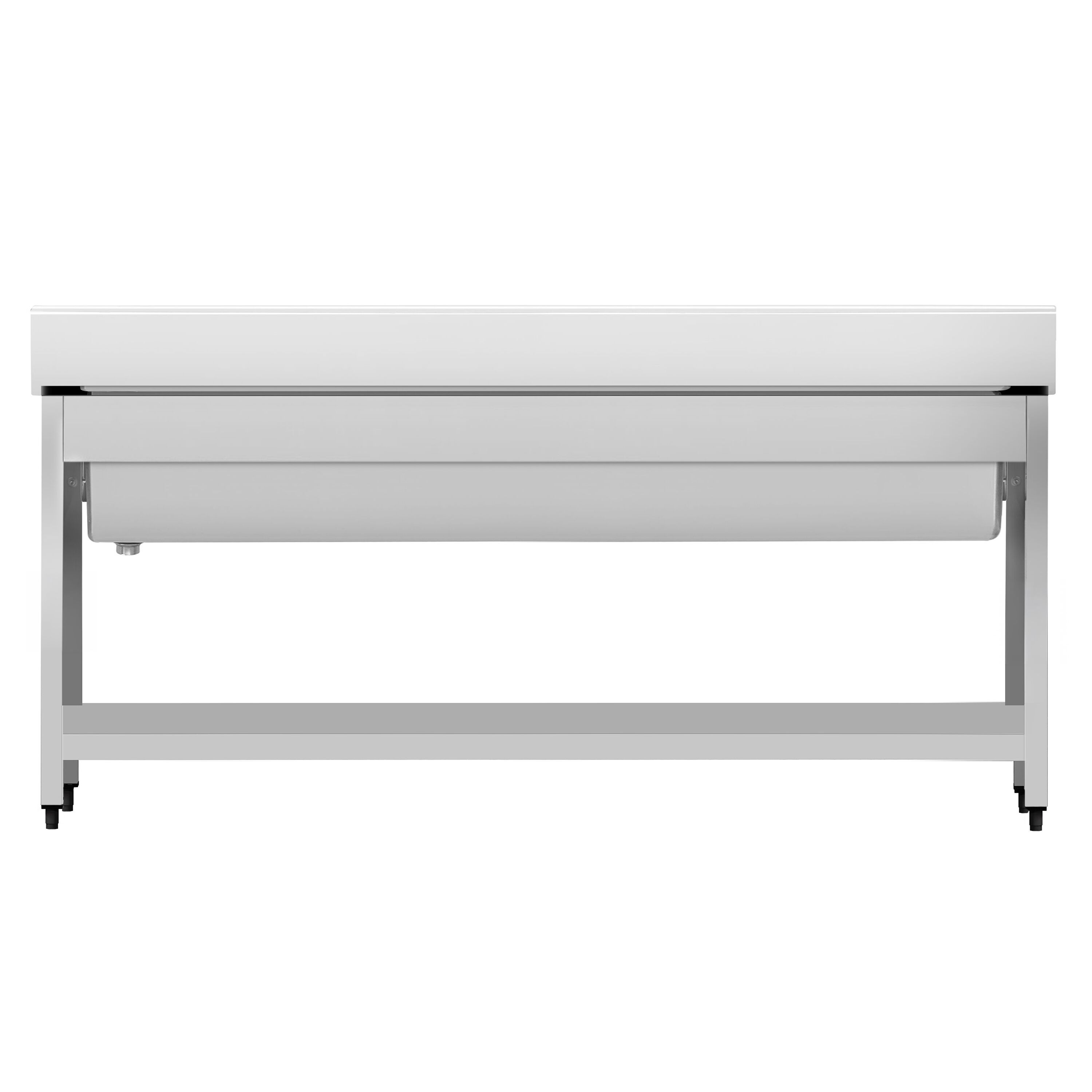 Plonge à marmites en inox ECO - 1800x700mm - avec étagère basse & 1 bac