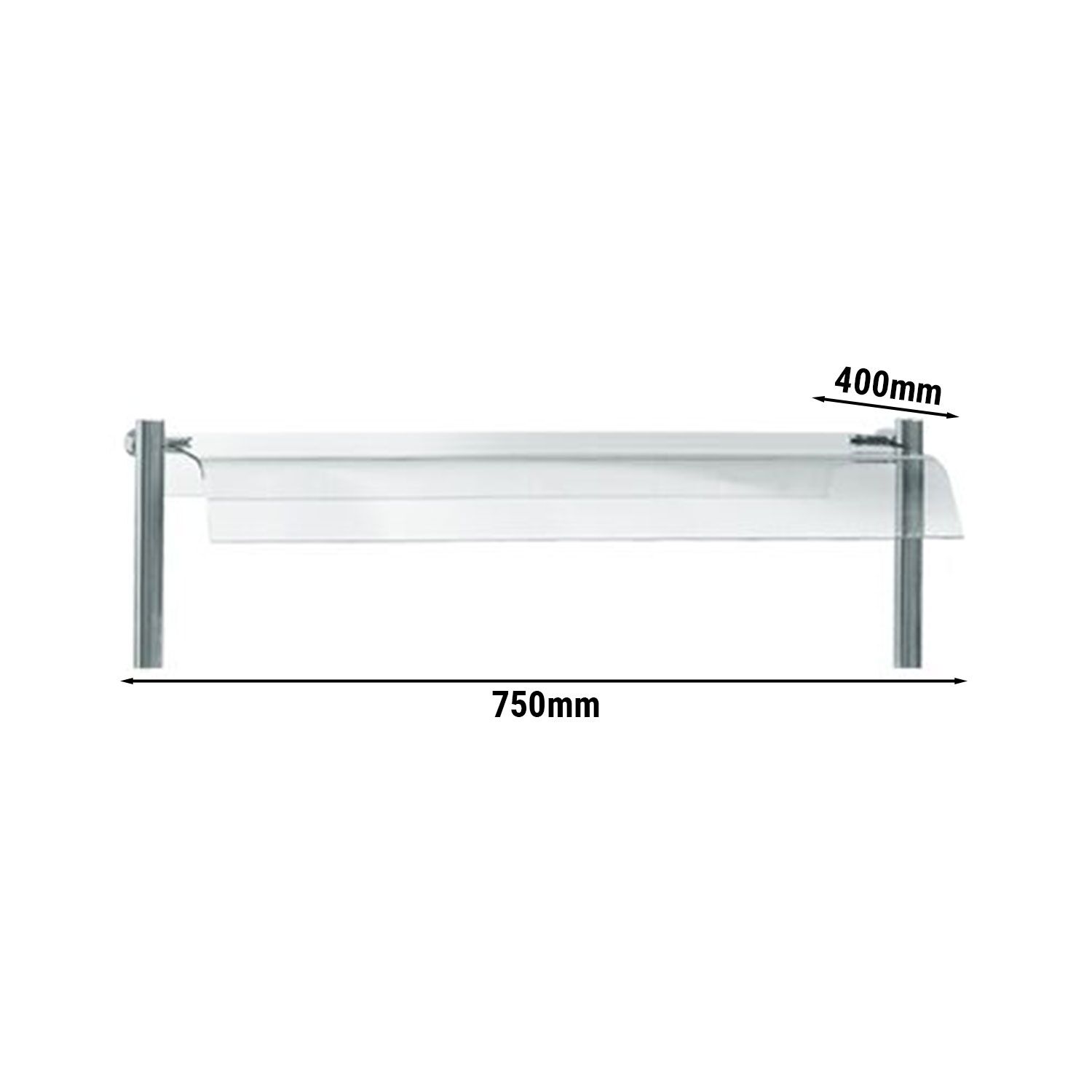 Support de verre KOPENHAGEN - 750x400mm - Épaisseur : 3mm - compatible avec BVI800-2 & BVI800 - Glashalterungen BVI800-GH2 ou BVI800-GH6 disponibles séparément