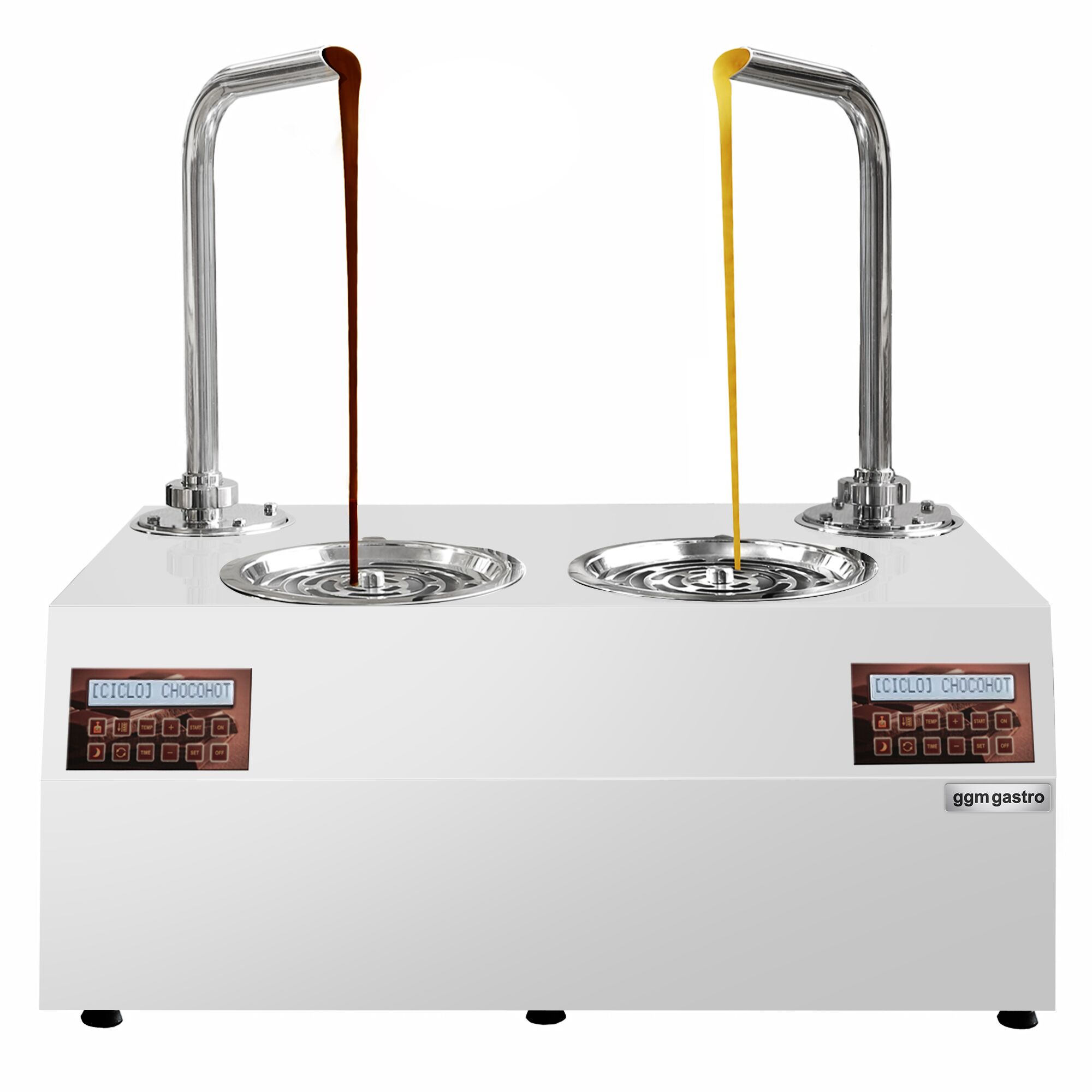 Distributeur de chocolat chaud professionnel - 2x 5,5kg - 1,9kW - avec 2 robinets de service