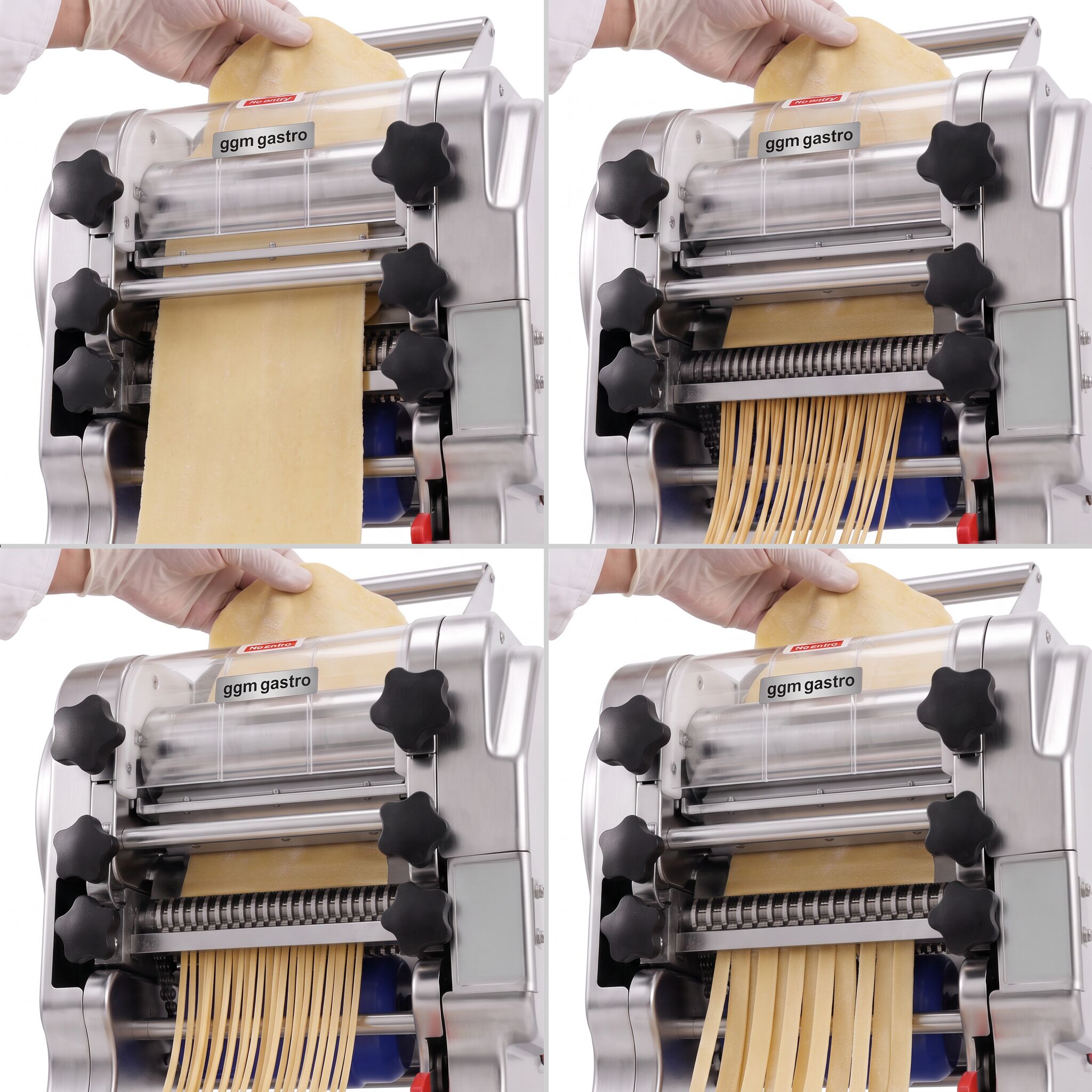  Elektryczna maszyna do makaronu z wałkiem do rozwałkowywania ciasta – długość wałka 220 mm – wydajność 8 kg/h