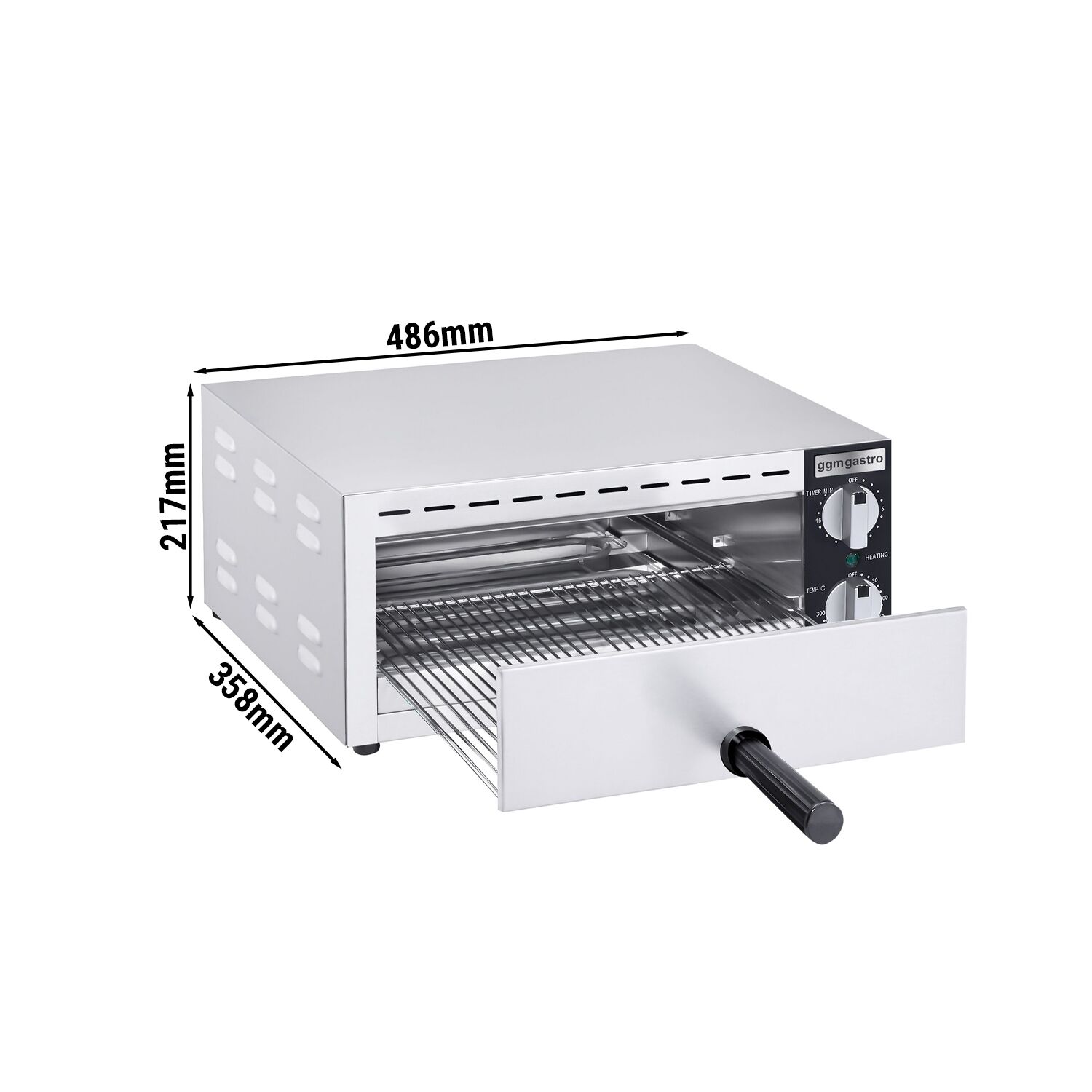 Elektro Mini Pizzaofen / Flammkuchen Ofen - 1 x 33cm - Manuell