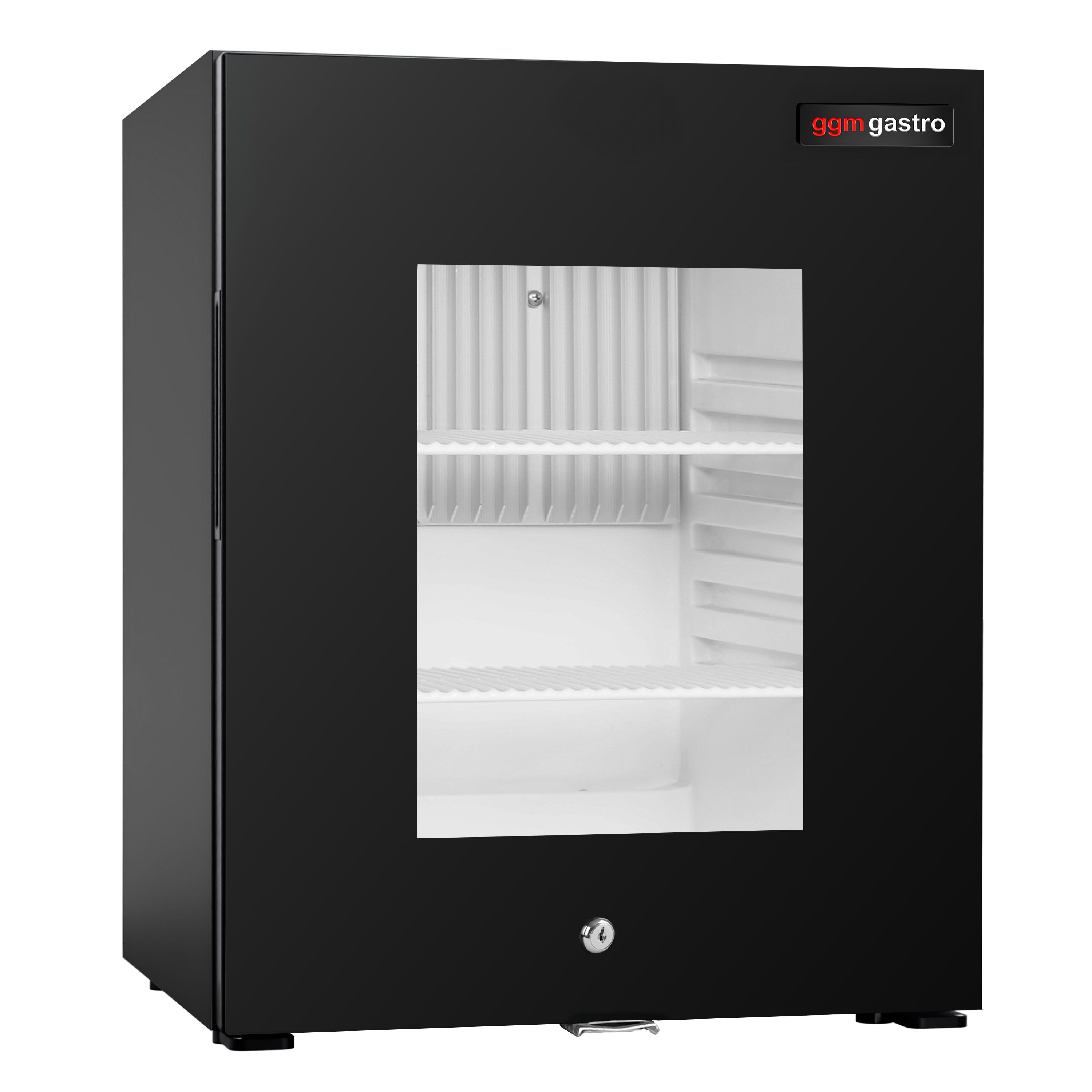 Minibar - 402mm - 34L - avec 1 porte en verre & serrure - Noir - double vitrage, porte réversible