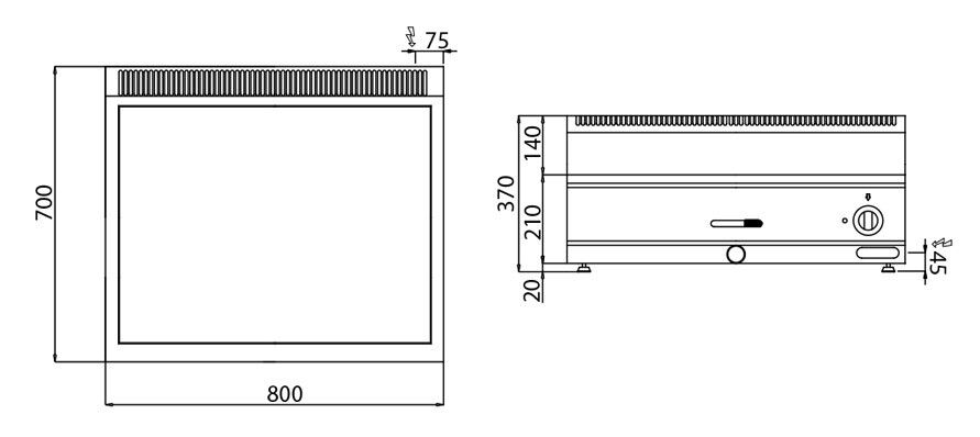 Bain-marie électrique – 2,4 kW – 2 × GN 1/1 ou 4 × GN 1/2 – avec soubassement incluant 2 portes
