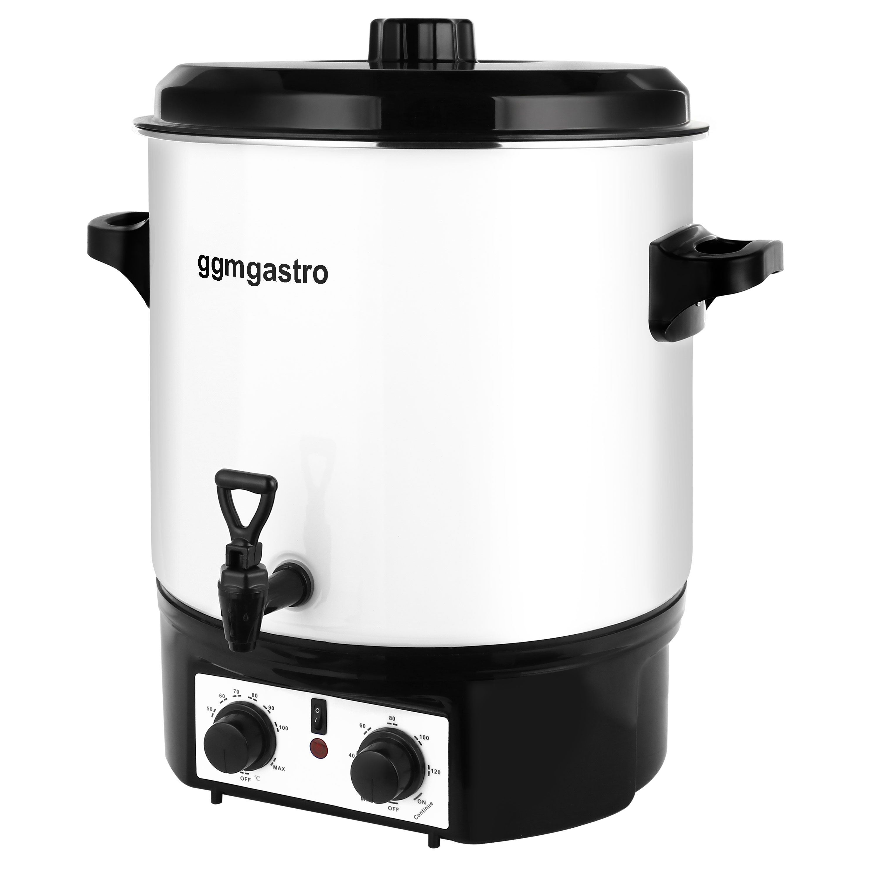 Distributeur de boissons chaudes professionnel - 27L - 1,8kW - Réglage de température en continu 30–110°C - Blanc - avec robinet de vidange et Minuteur numérique