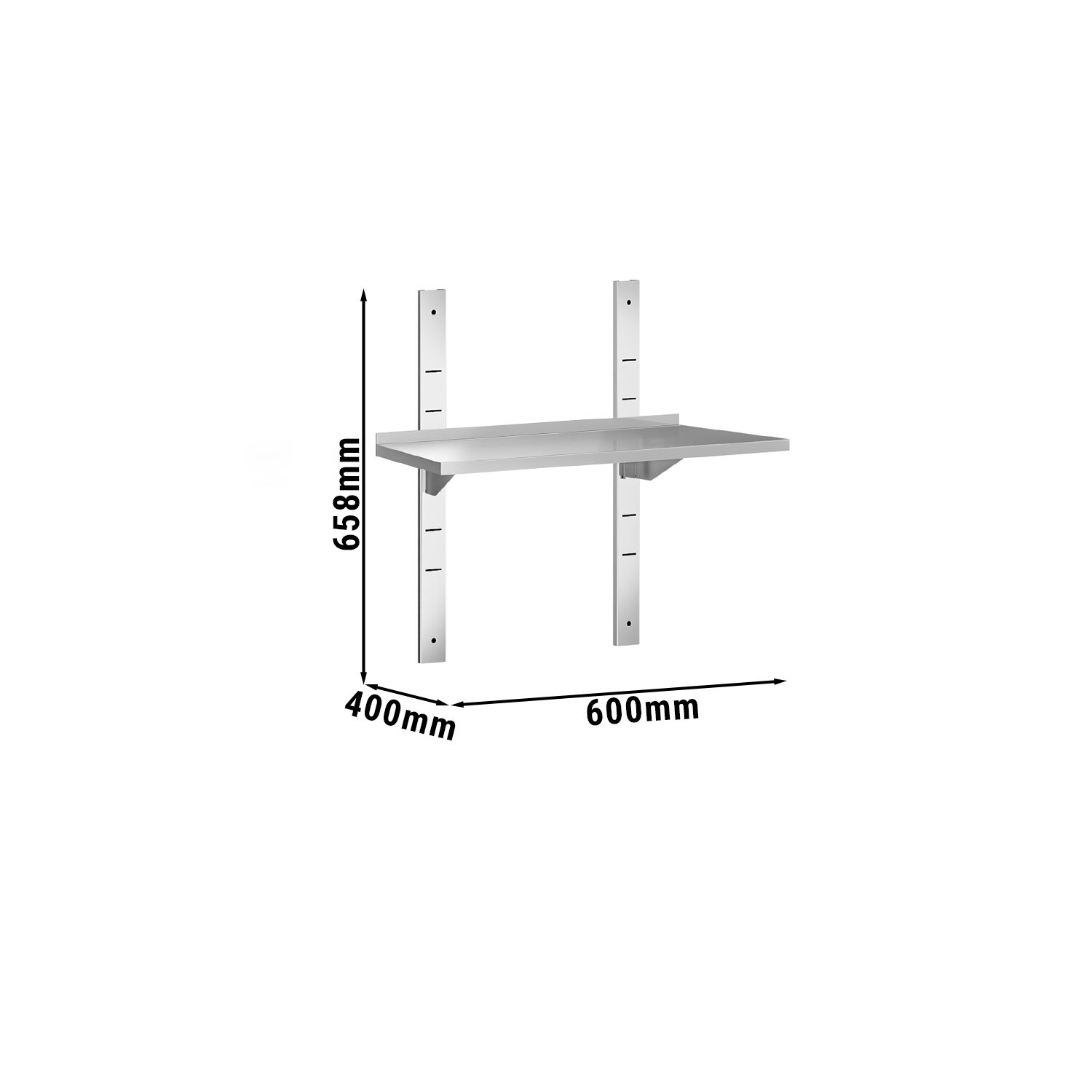 Étagère murale PREMIUM - 600 x 400 mm - avec 1 niveau