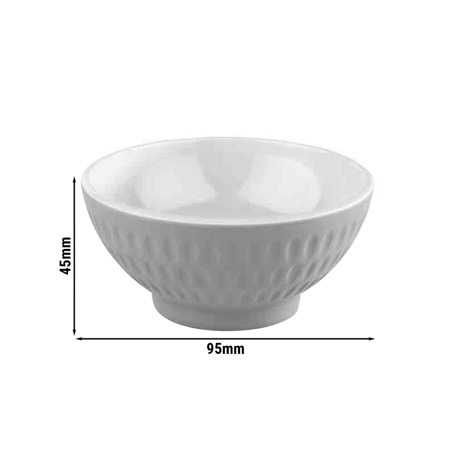 (6 pcs) Coupe - ASIA PLUS - Mélamine - 130ml - carré - 95x95mm - Profondeur : 45mm - Blanc/Gris