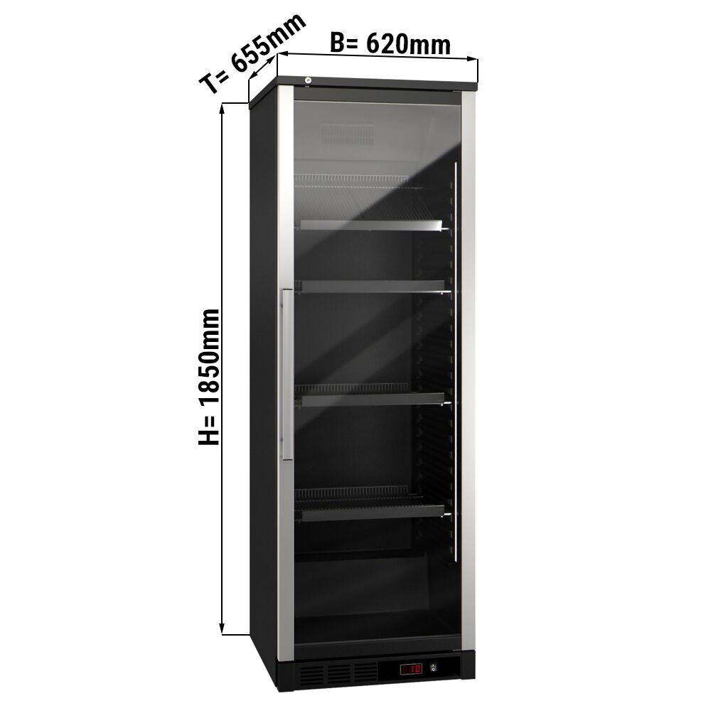 Commercial Wine Fridge - Black - Single Zone - 400L - max. 72 bottles