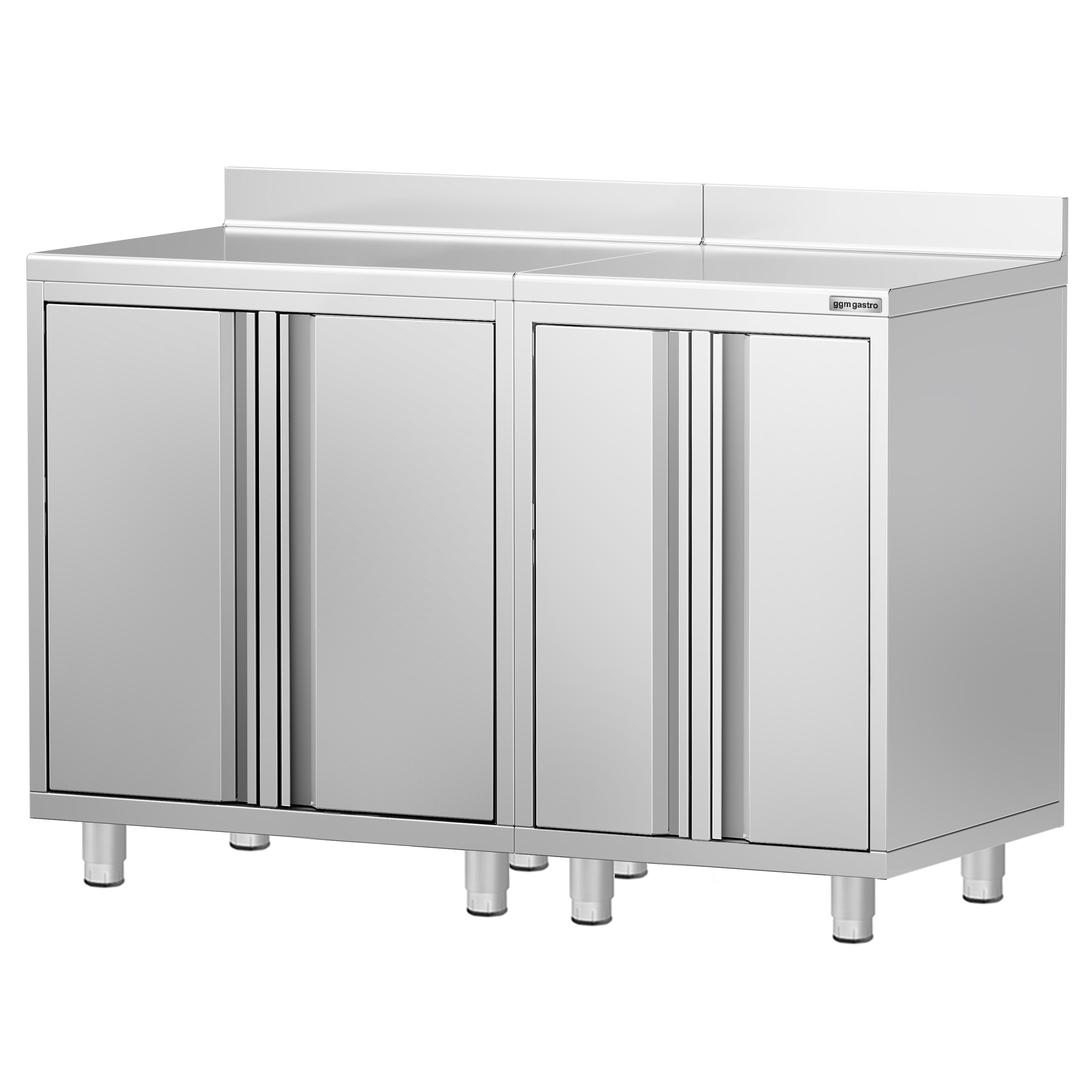 Armoire de travail pour machine à café filtre - 1400x600mm - avec dosseret - 4 portes battantes