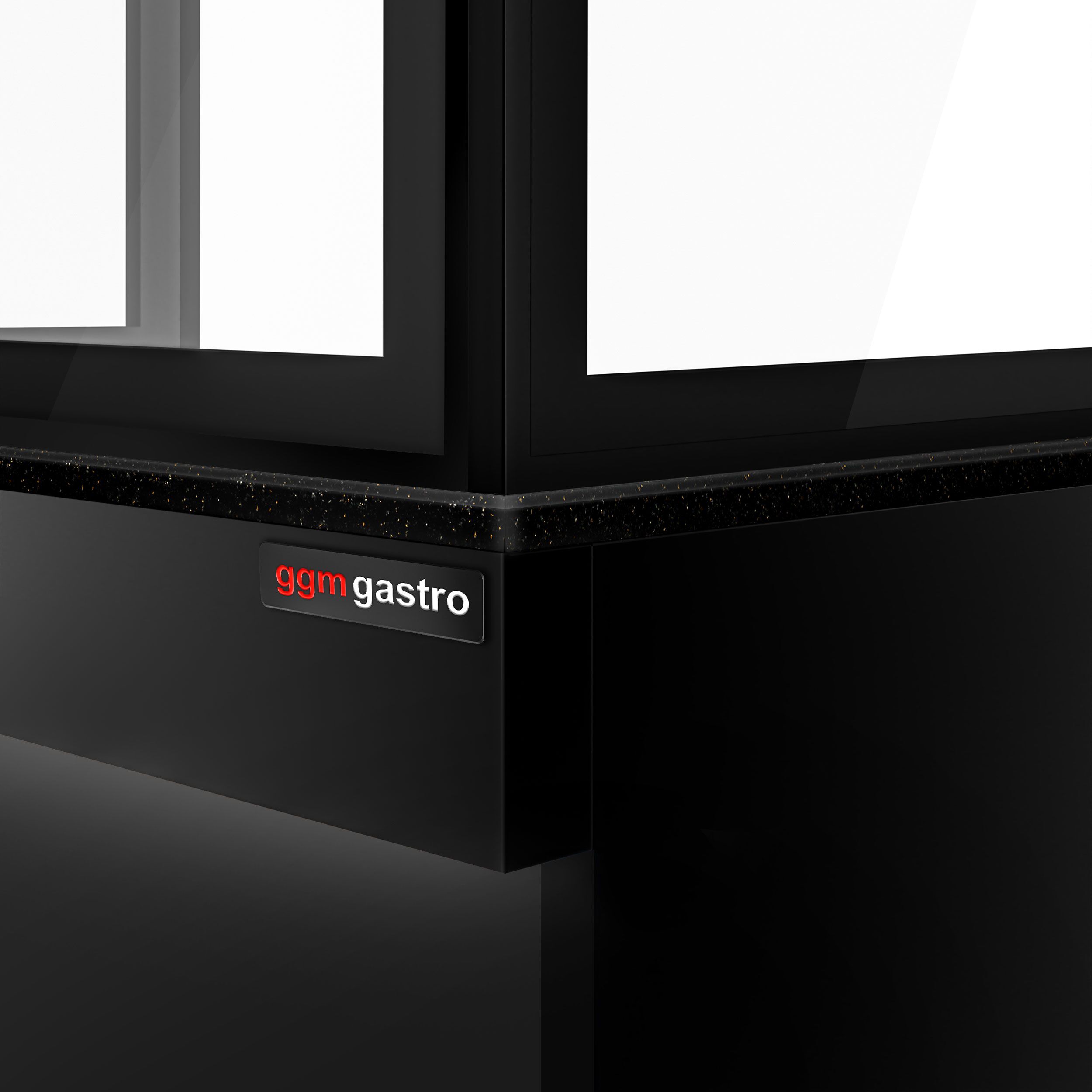 Élément neutre pour grills à charbon de bois TORONTO – 1100 mm – façade noire – plan de travail en granit noir