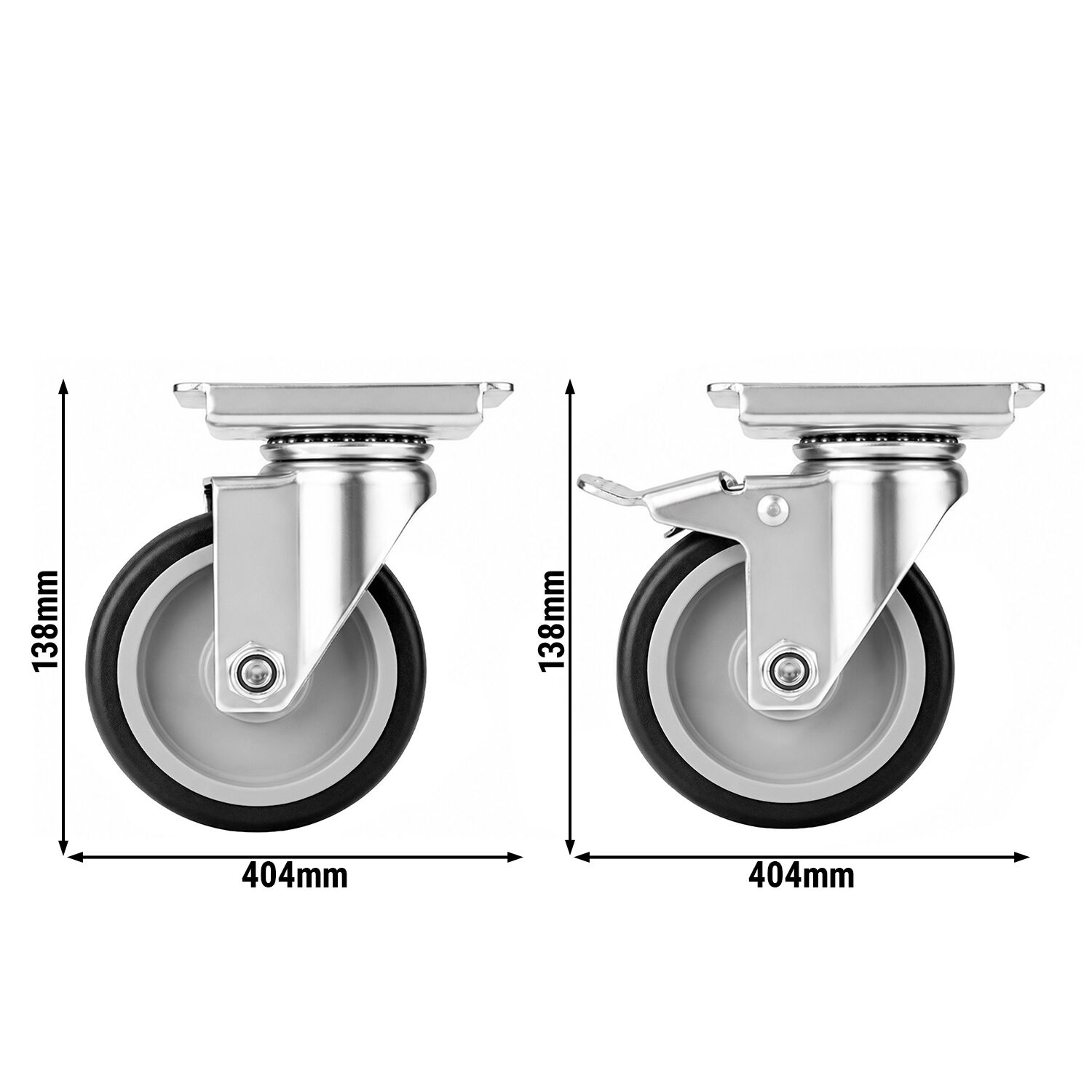 Castor set for cooling tables KTS147ND, KTS187ND, GTS147ND & GTS187ND