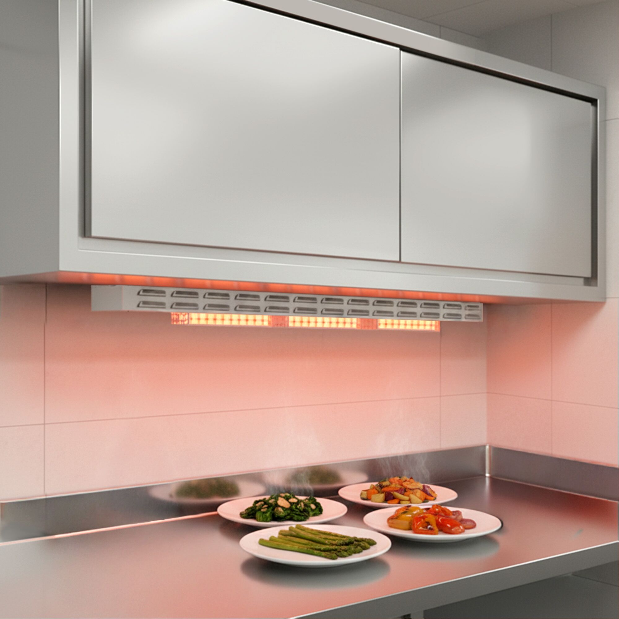 Rampe chauffante infrarouge à 3 résistances céramiques - 1400x120mm - 1,05kW