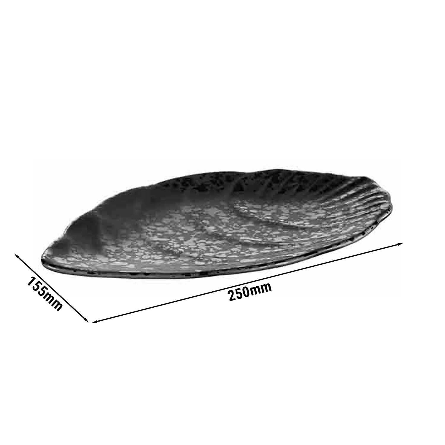 (6 pcs) Plateau de présentation - GLAMOUR - Mélamine - 250x155mm - Hauteur:15mm - Noir - empilable, compatible lave-vaisselle