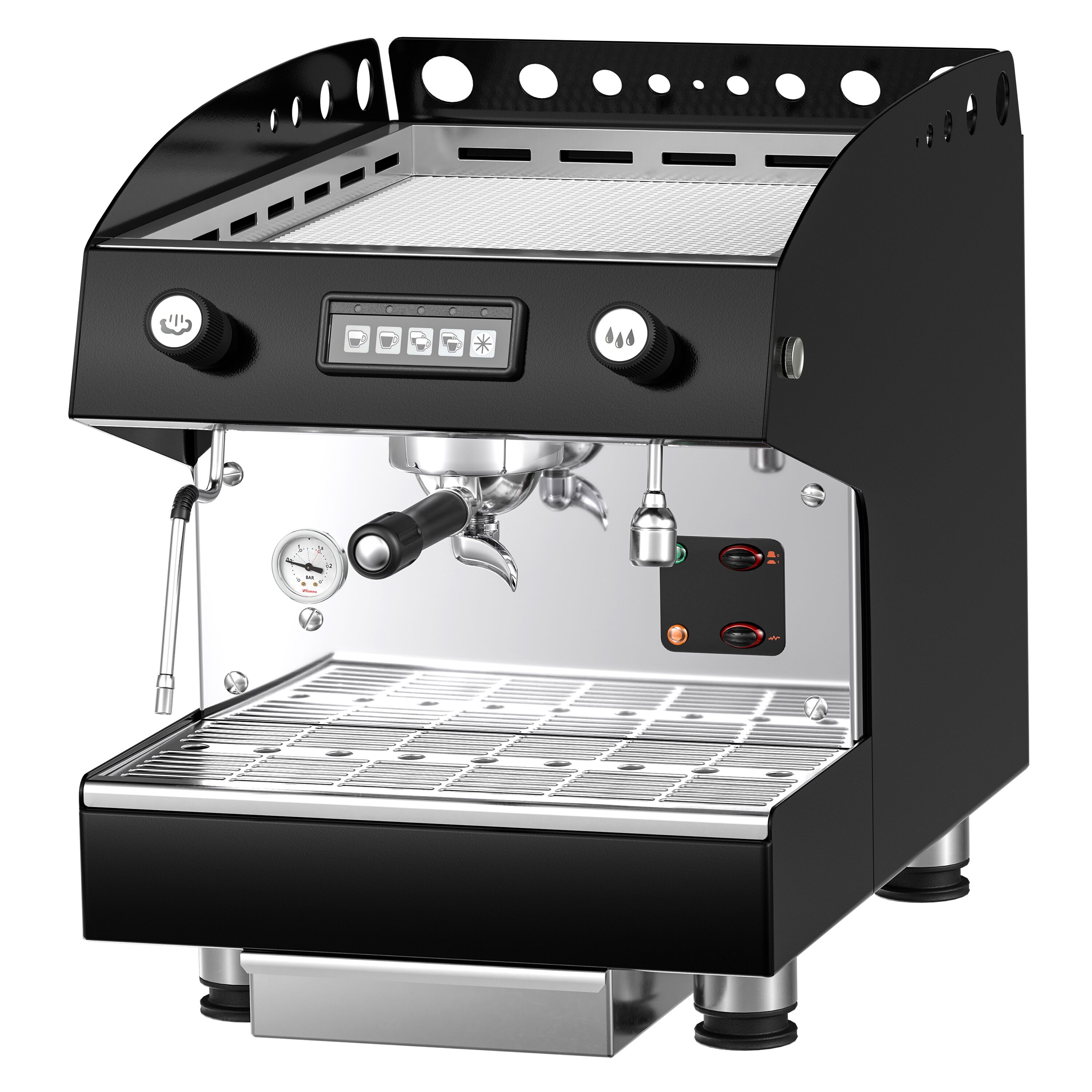 Machine à café porte-filtre – 1 groupe – avec système de préinfusion inclus